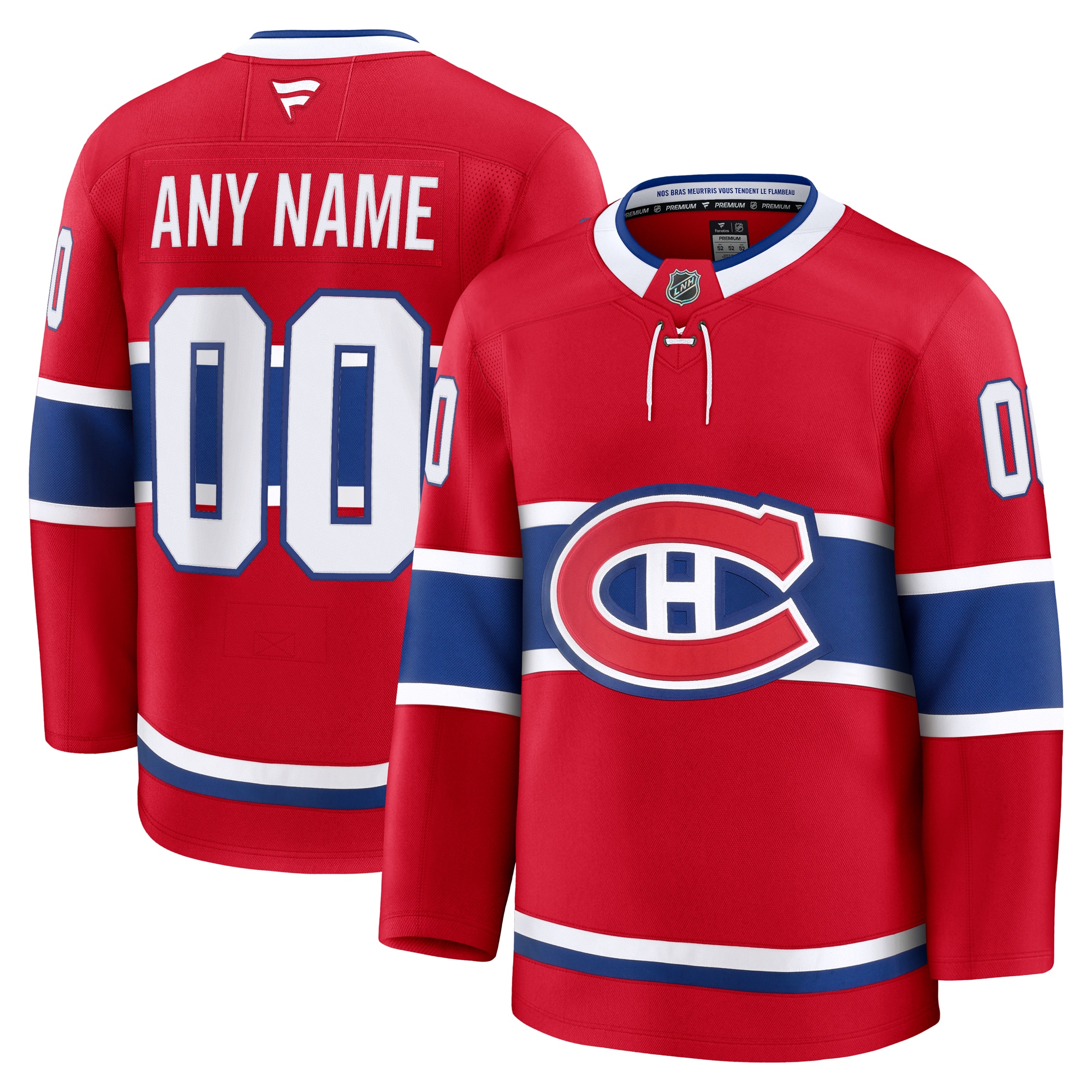 Montreal Canadiens Fanatics Home Premium Custom Jersey - Red