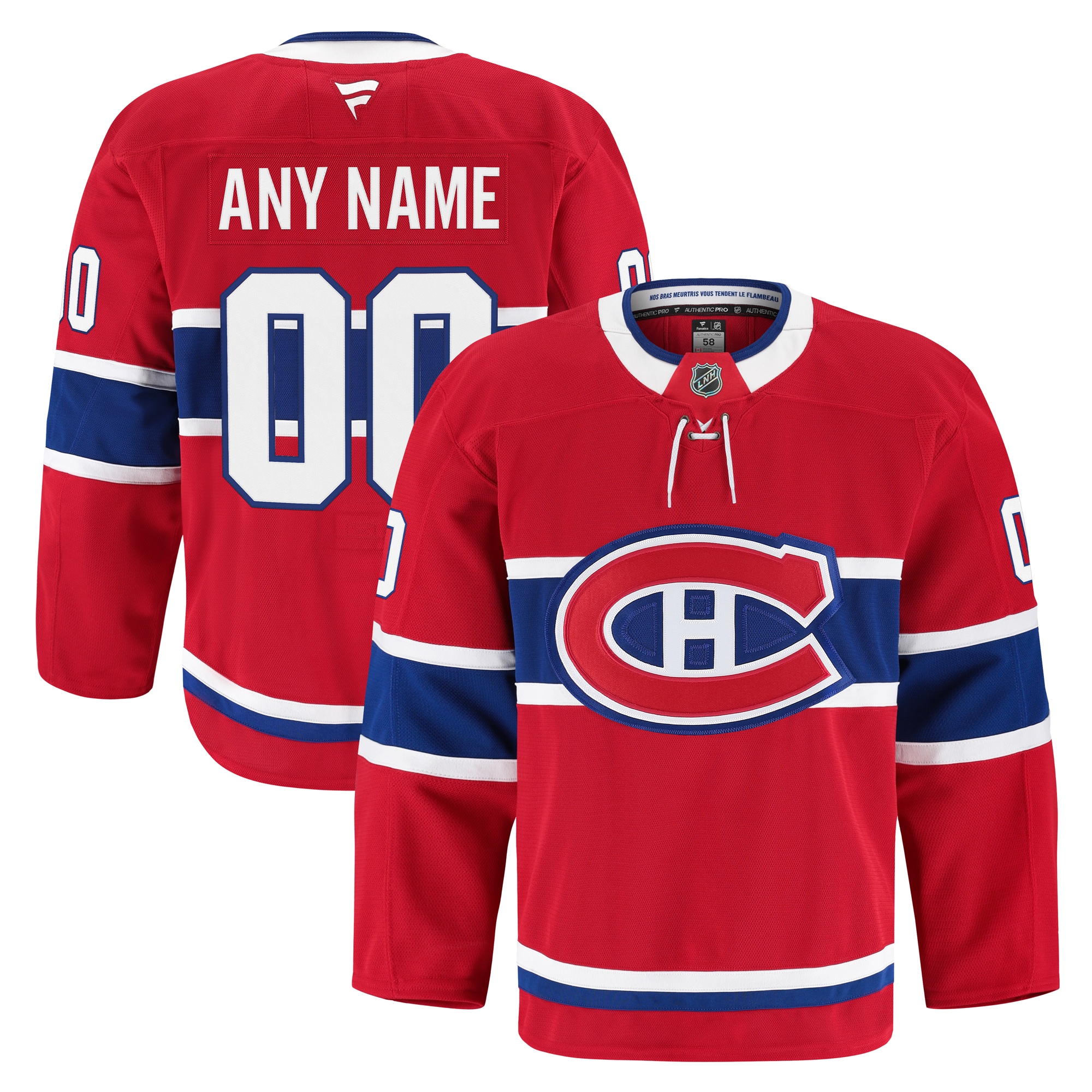 Montreal Canadiens Fanatics Home Pro Custom Jersey - Red