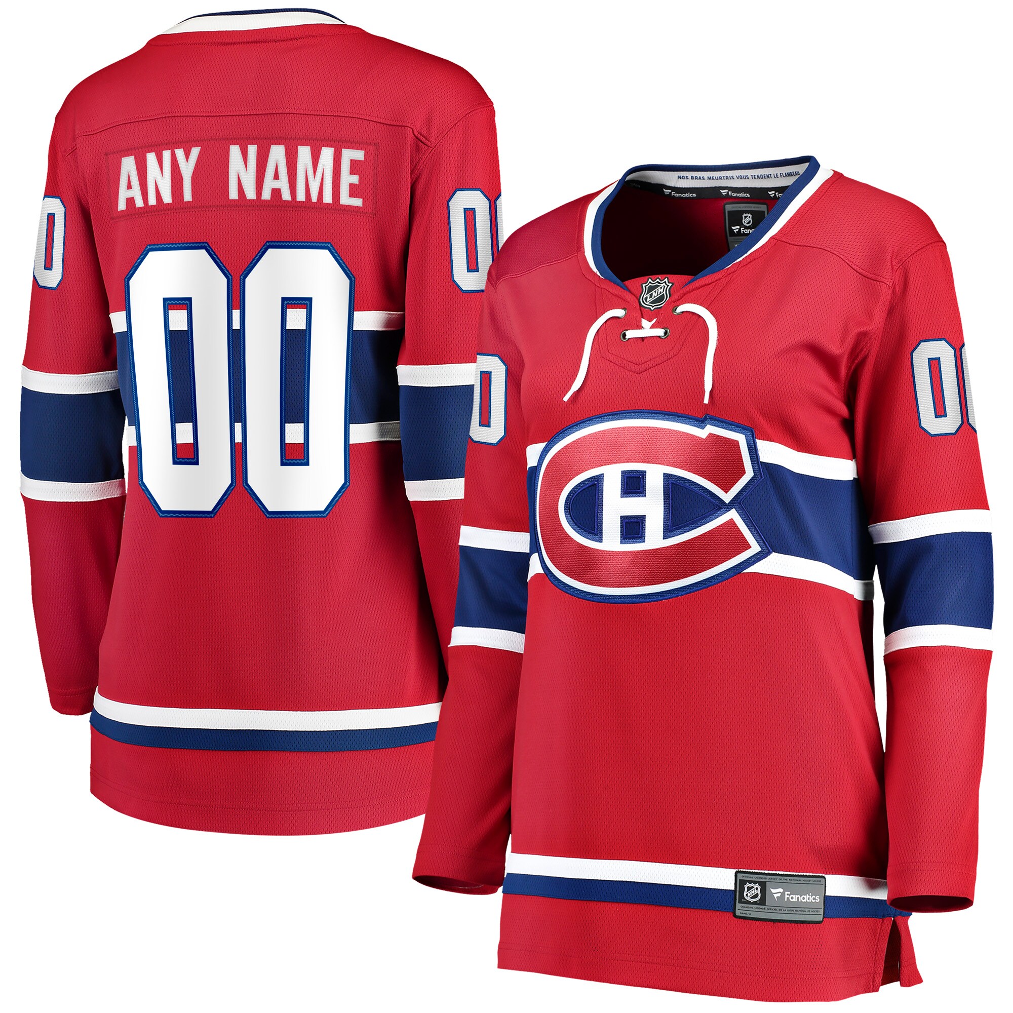 Montreal Canadiens Fanatics Women's Home Breakaway Custom Jersey - Red
