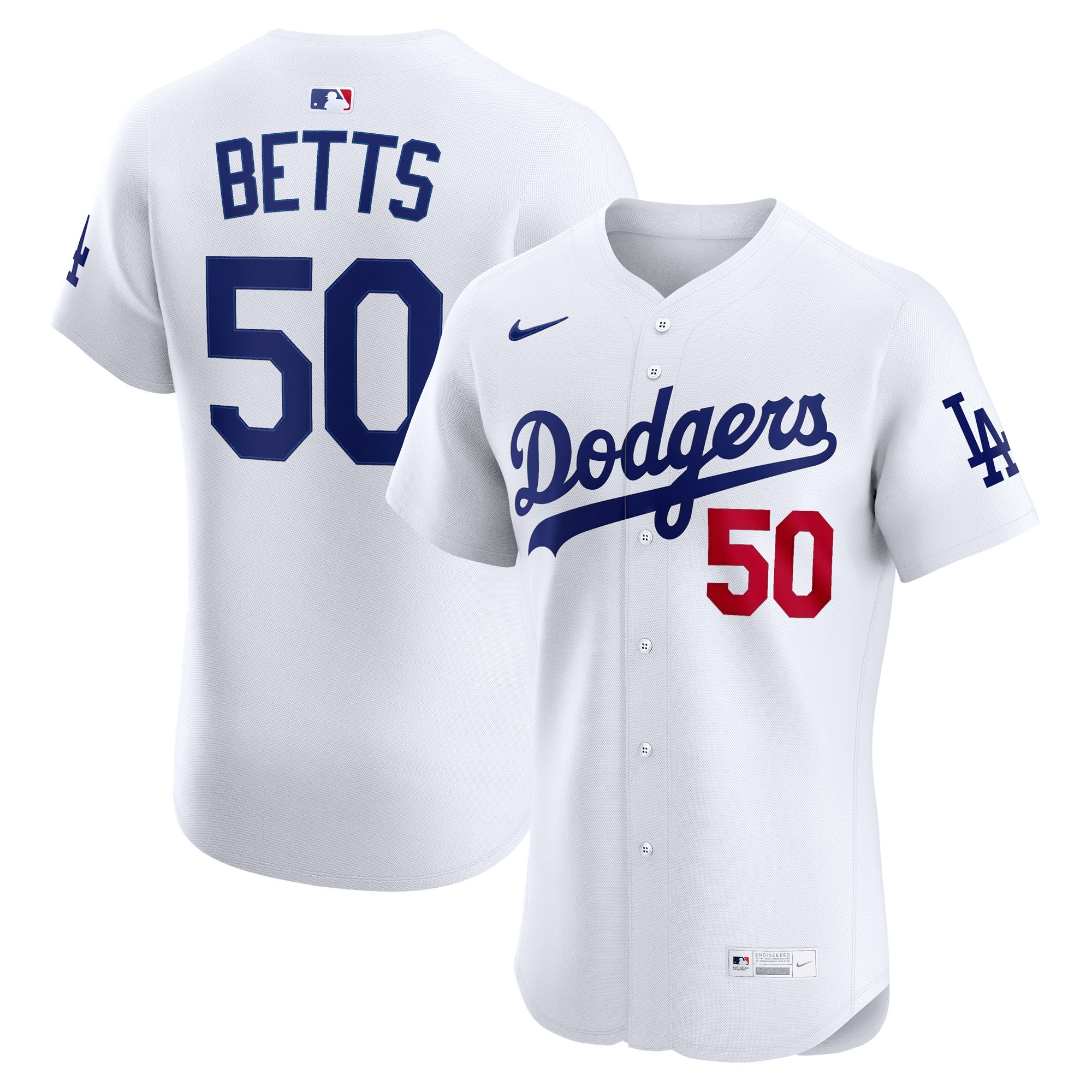 Mookie Betts Los Angeles Dodgers Home Elite Player Jersey - White