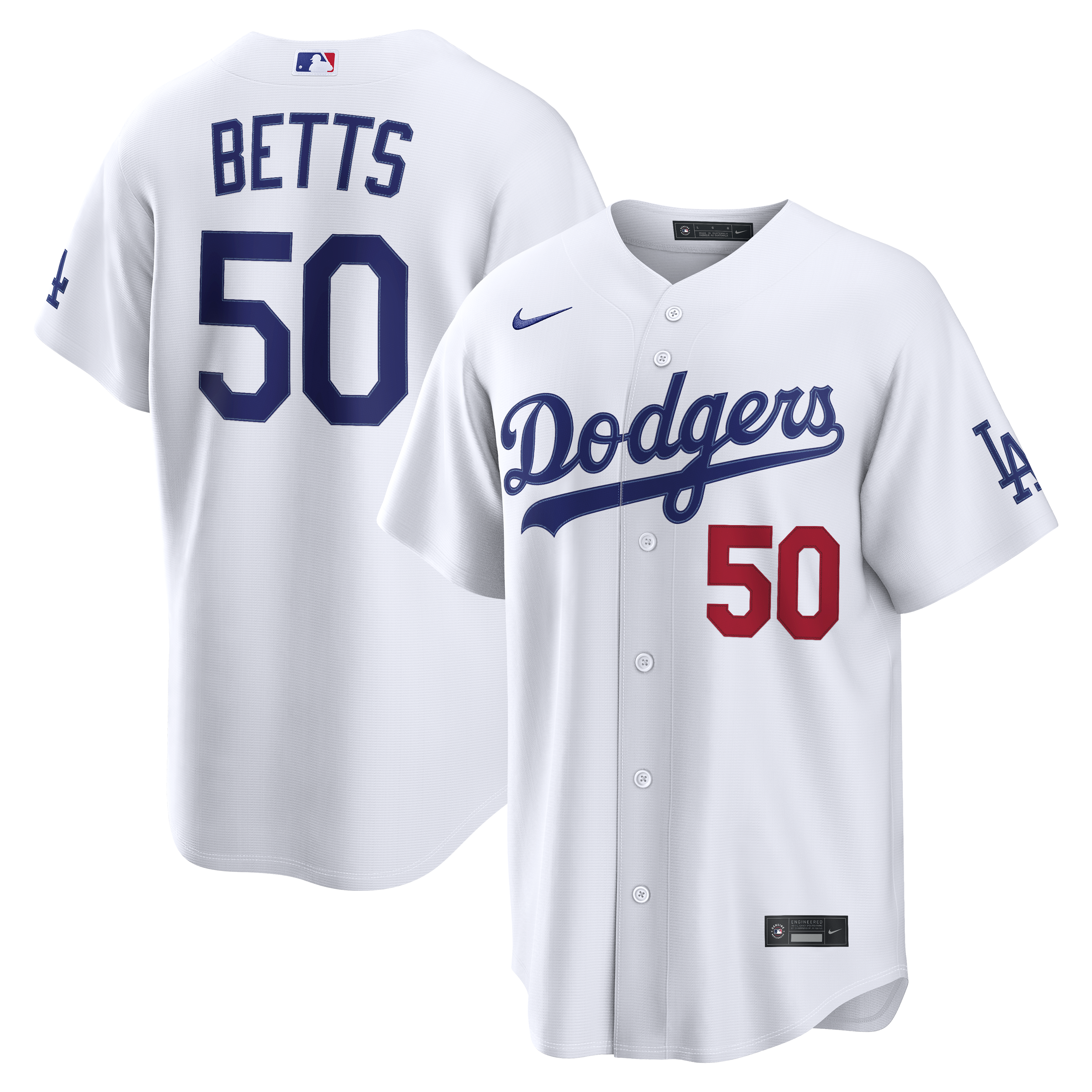Mookie Betts Los Angeles Dodgers Home Stadium Jersey - White