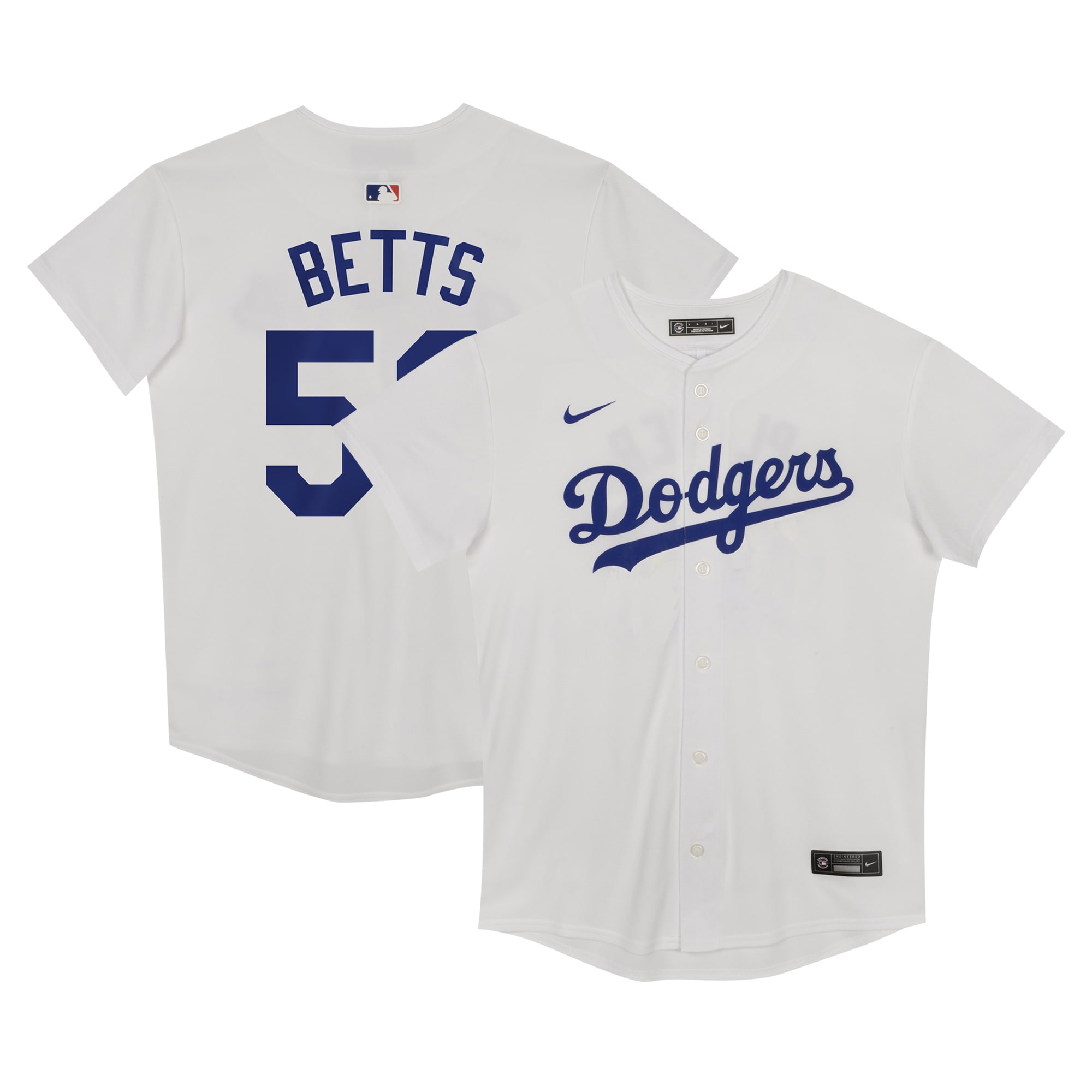Mookie Betts Los Angeles Dodgers Preschool Home Game Jersey - White