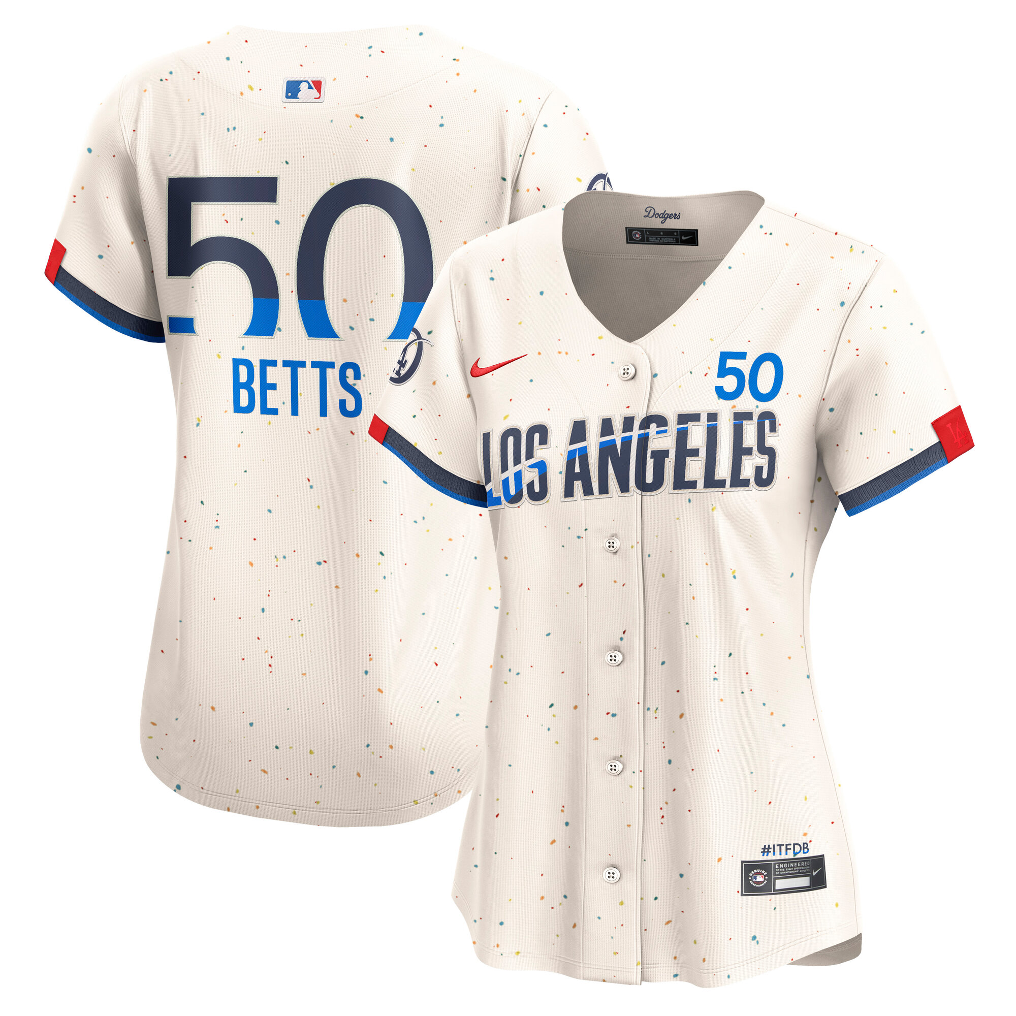 Mookie Betts Los Angeles Dodgers Women's City Connect Limited Jersey – Cream
