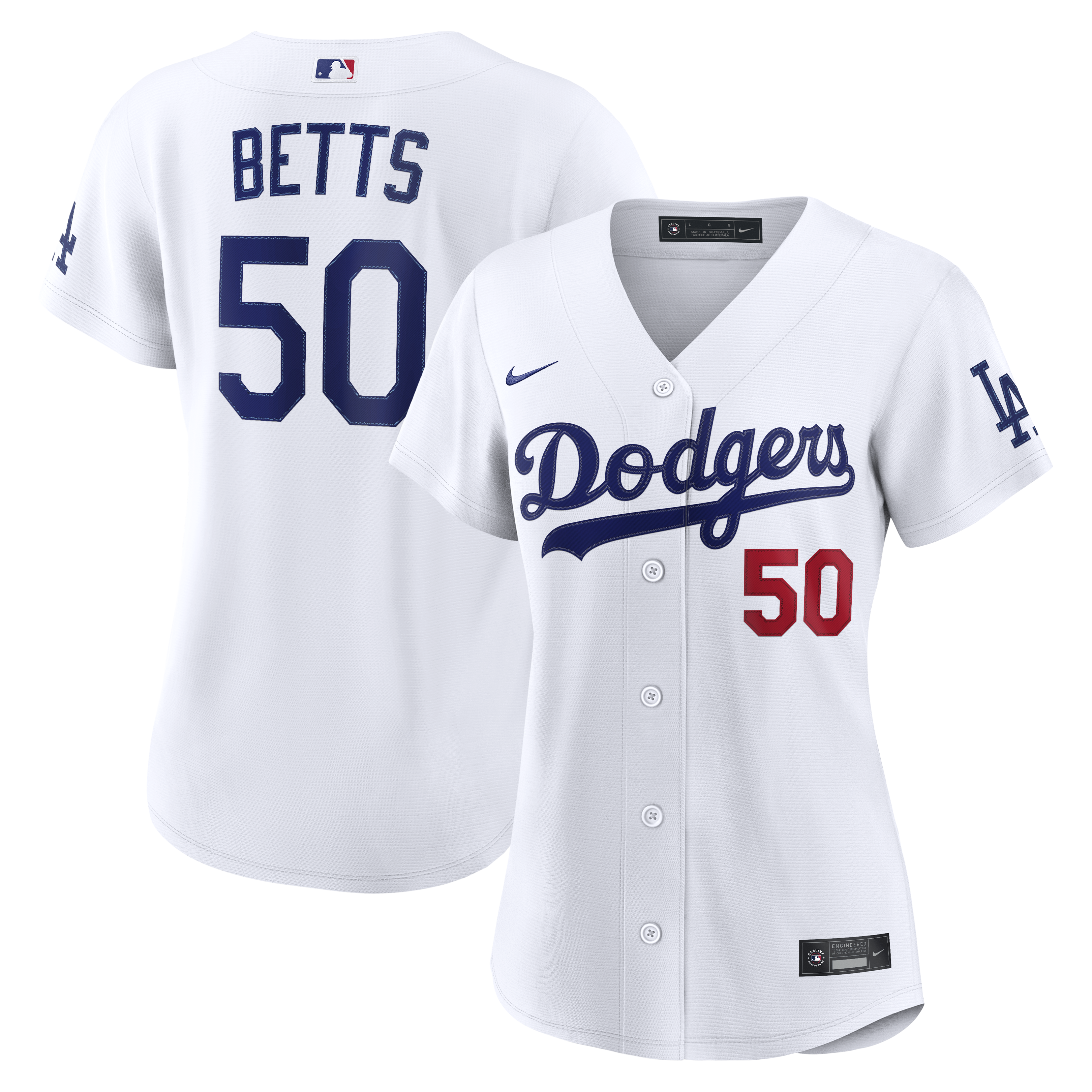 Mookie Betts Los Angeles Dodgers Women's Home Stadium Jersey - White