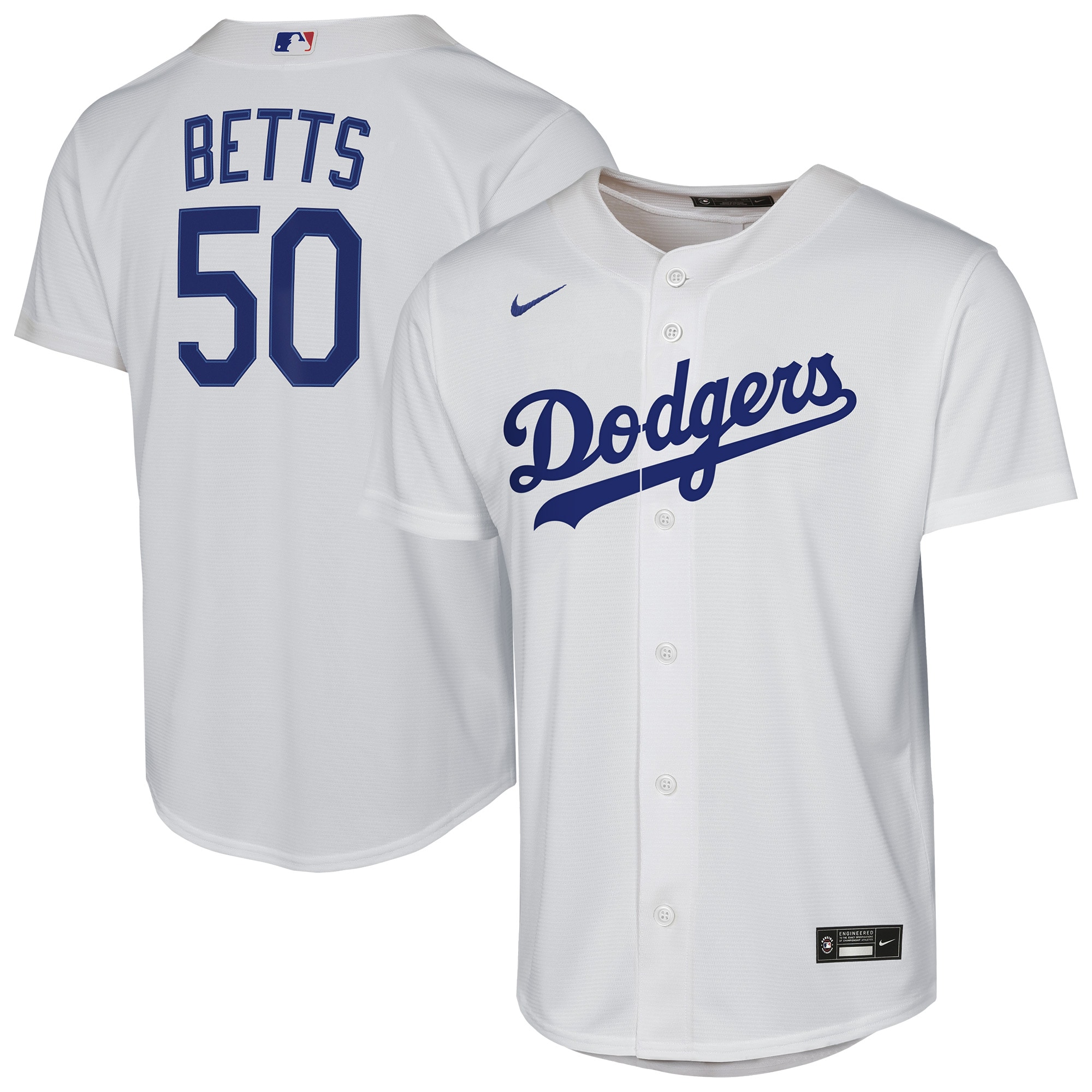 Mookie Betts Los Angeles Dodgers Youth Home Player Jersey - White
