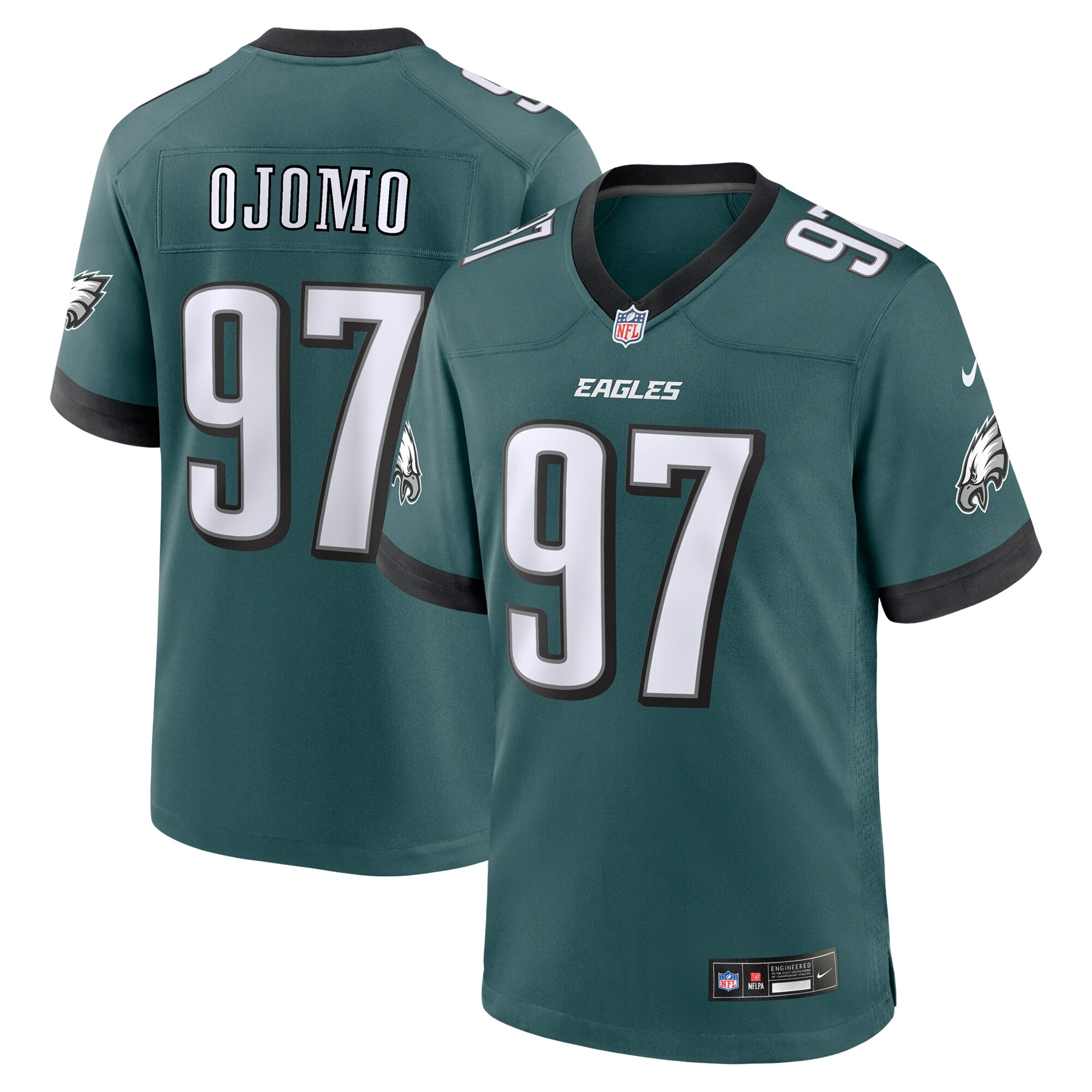 Moro Ojomo Philadelphia Eagles Team Game Jersey - Midnight Green
