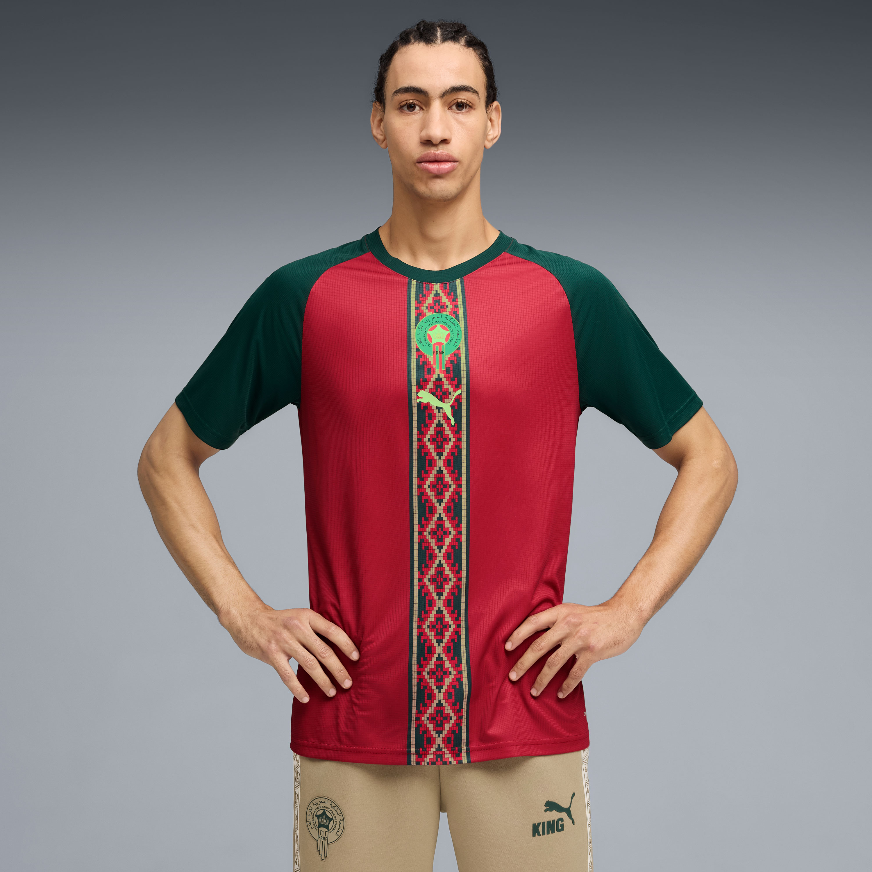 Morocco National Team Puma Pre-Match Jersey - Crimson