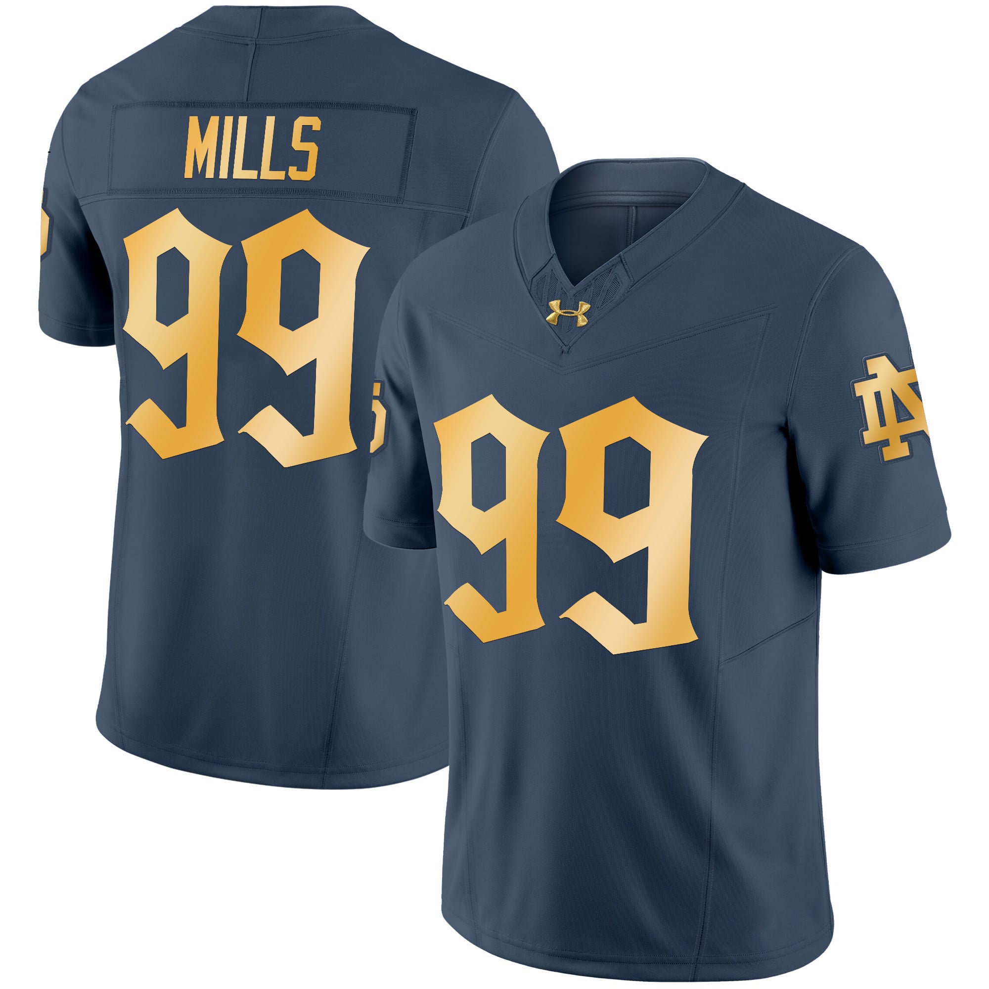 Alternative view of Morrison #20 Navy Jersey - Under Armour Notre Dame