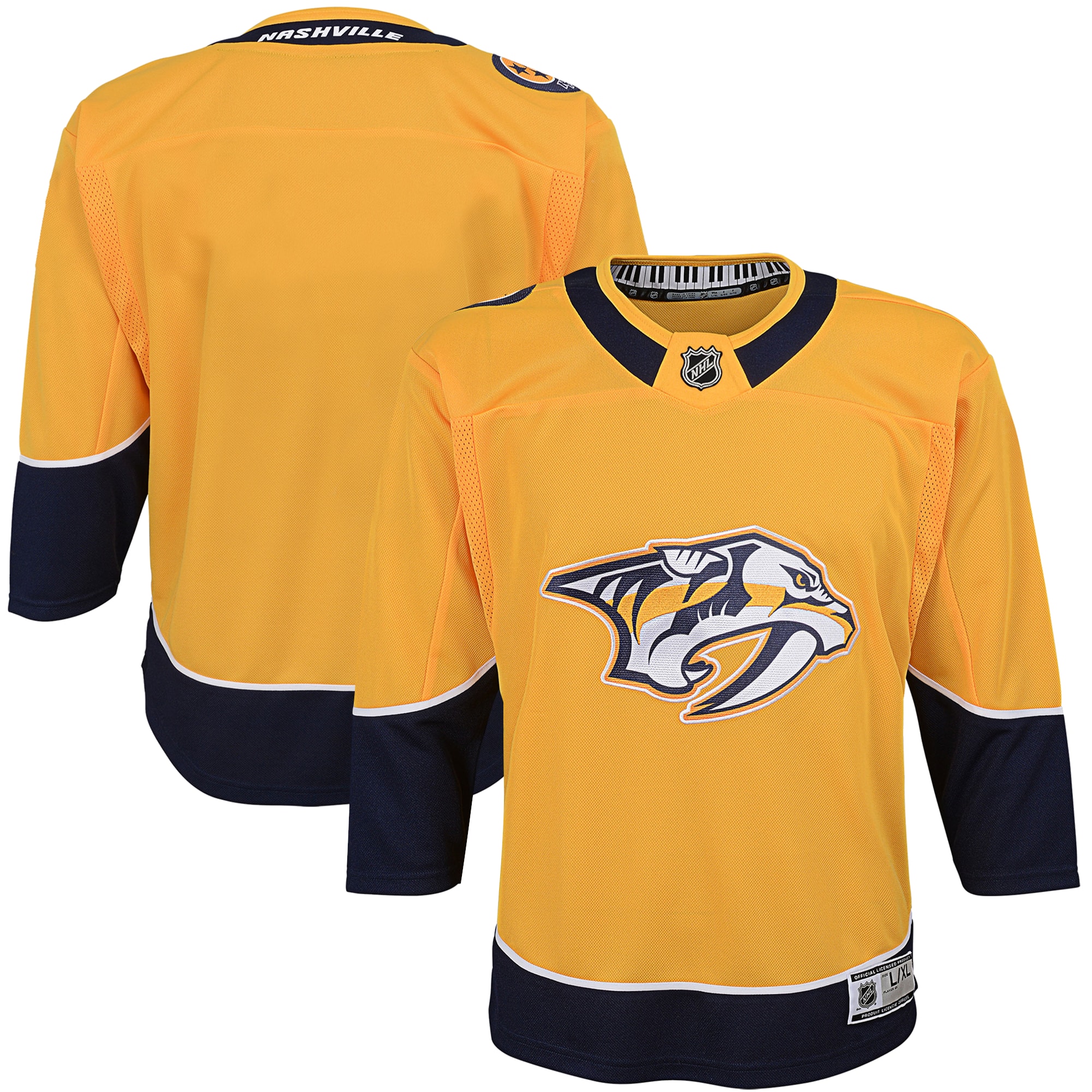 Nashville Predators Youth Home Premier Blank Jersey - Yellow