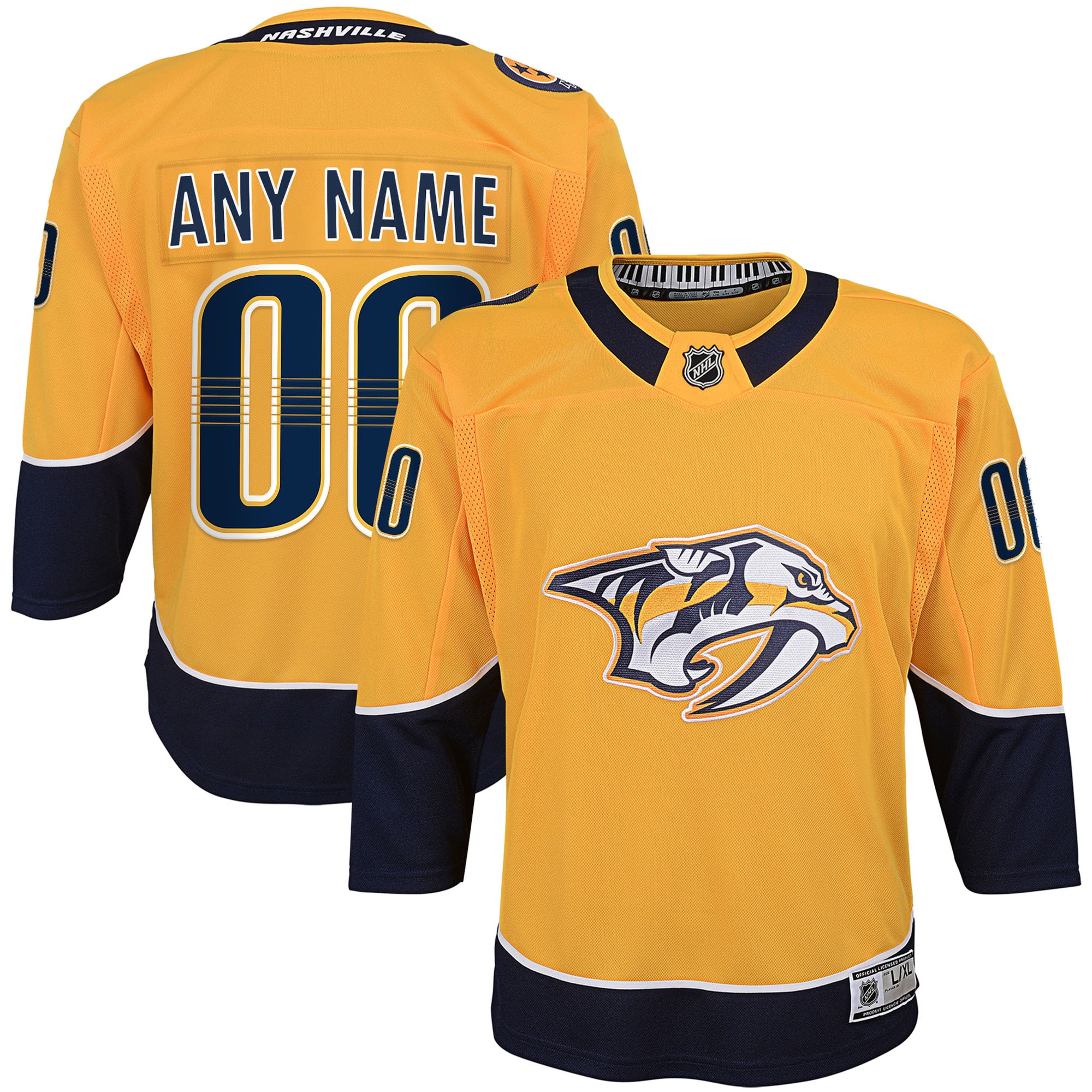 Nashville Predators Youth Home Premier Custom Jersey - Yellow