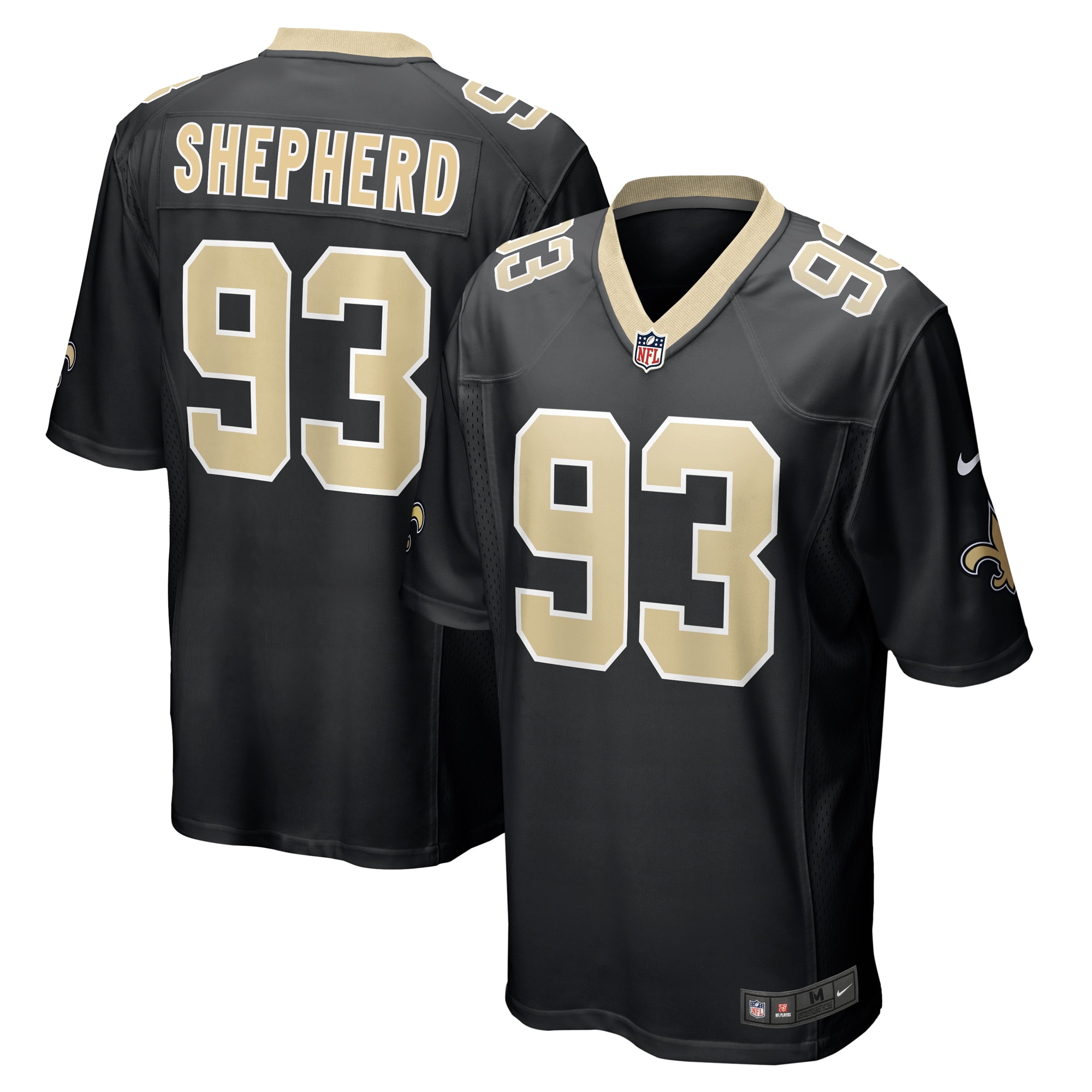 Nathan Shepherd New Orleans Saints Game Jersey - Black