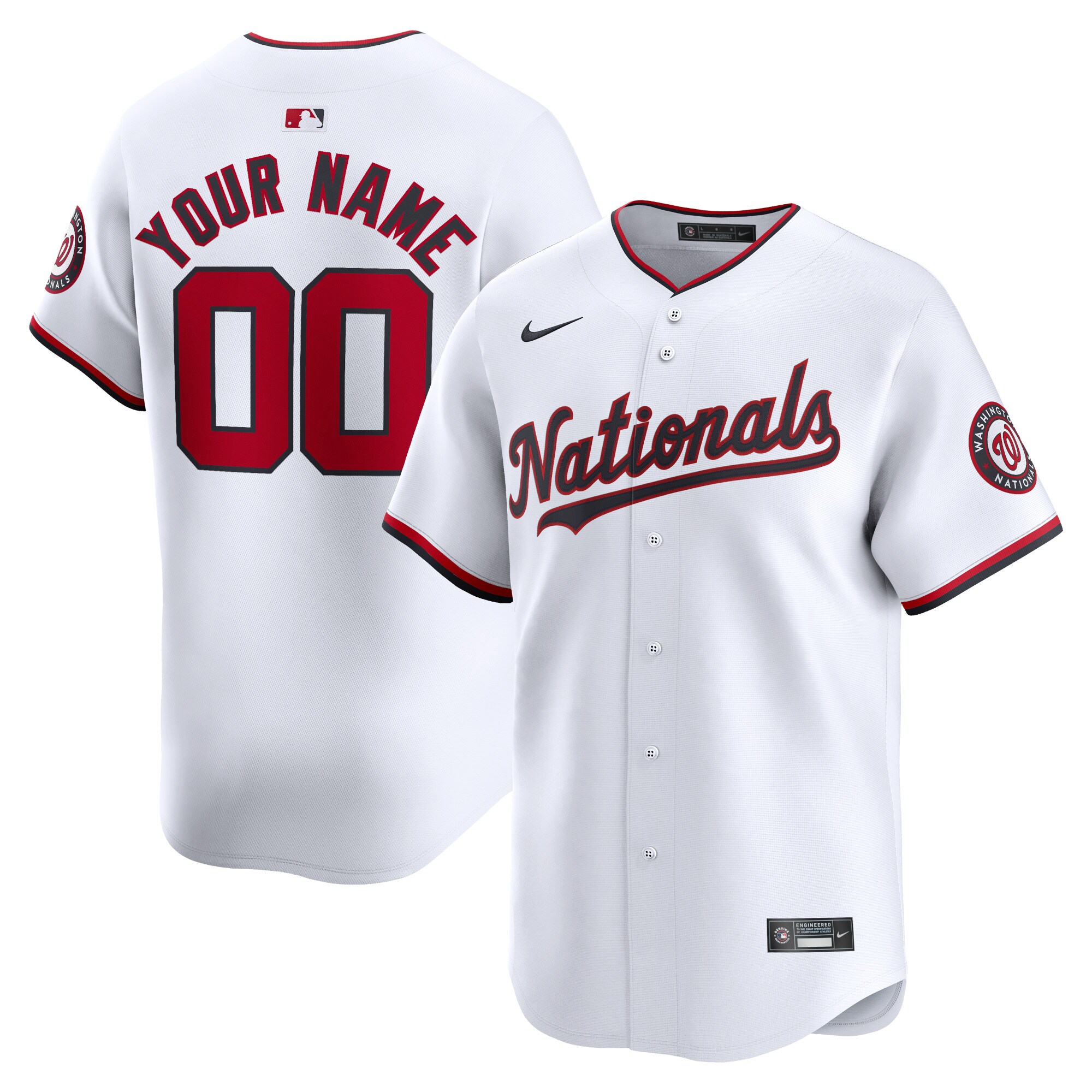 Nationals Personalized White Jersey - Nike - Authentic MLB