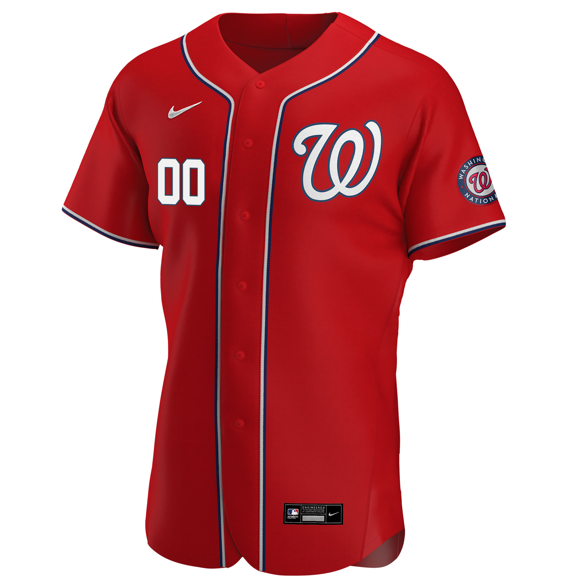 Alternative view of Nationals Red Custom Alternate Jersey - Nike Nationals Red Alternate