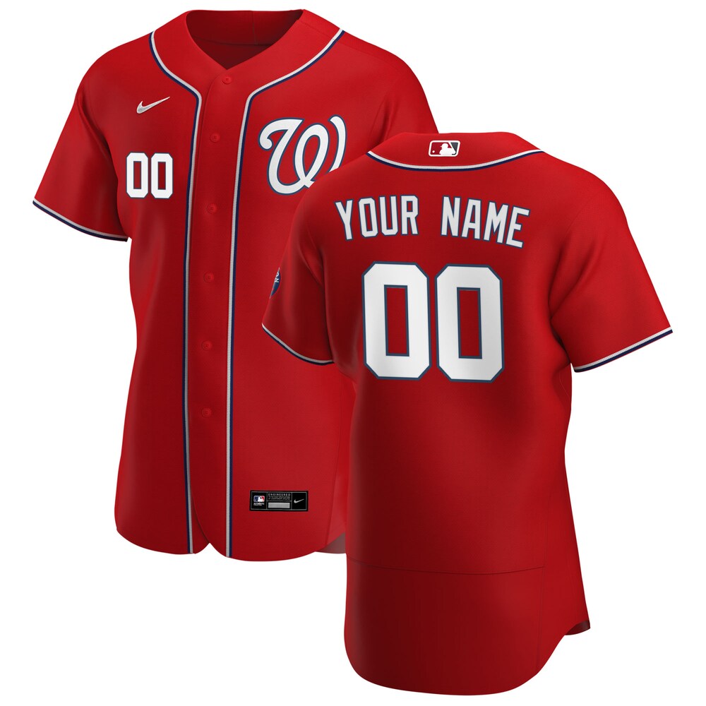 Nationals Red Custom Jersey nike - Nike Nationals Red Custom Jersey