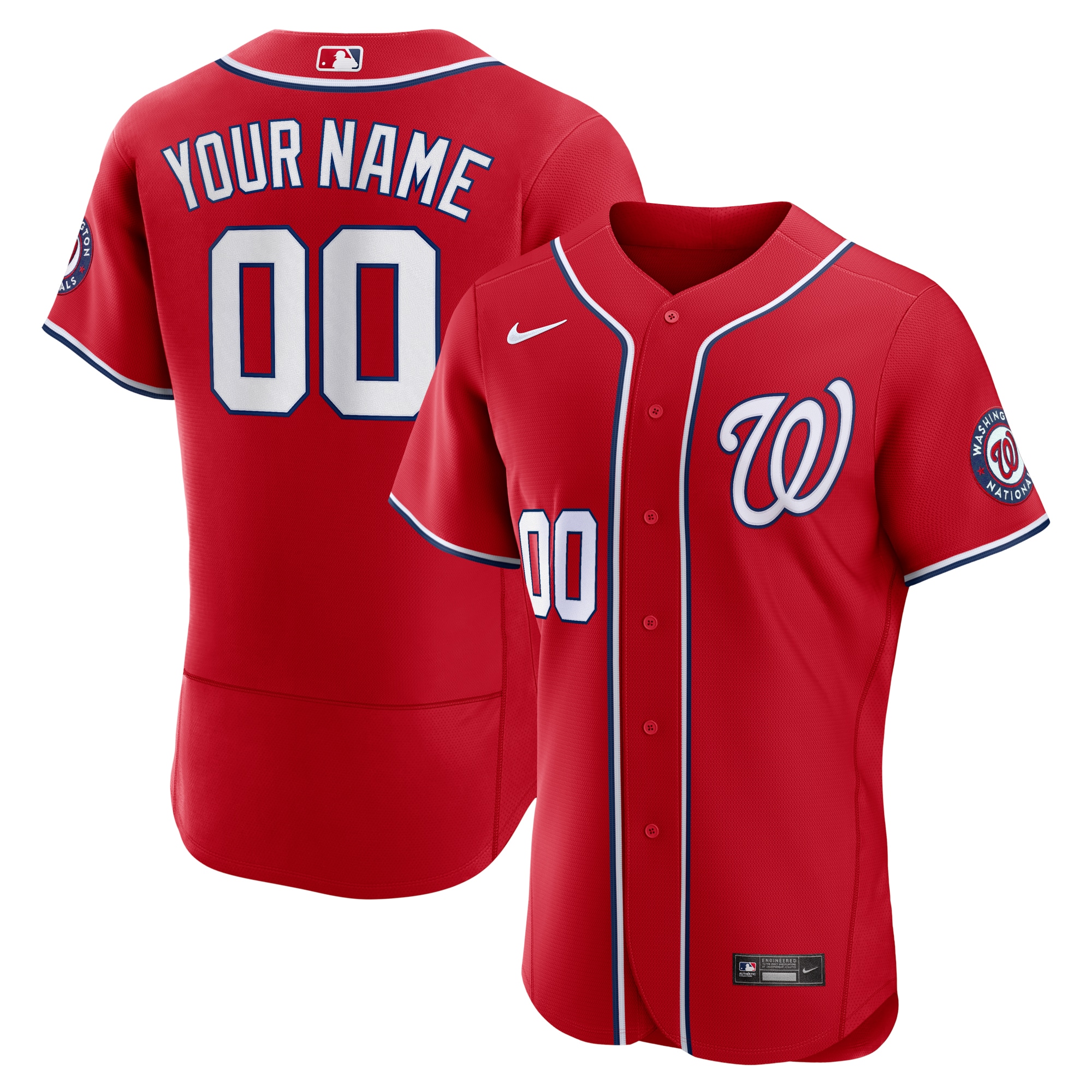 Nationals Red Custom Jersey - Nike - Personalized MLB Replica