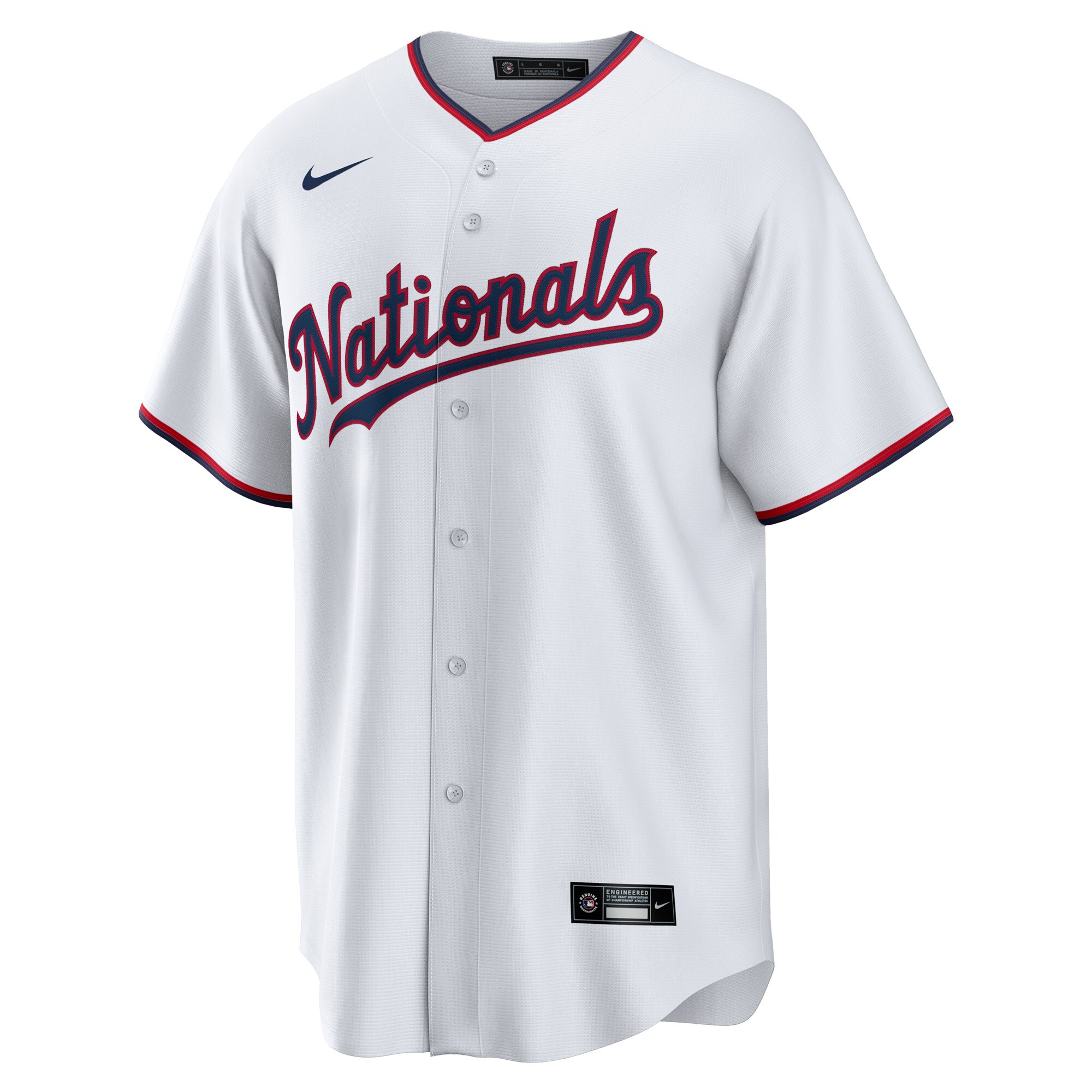 Alternative view of Nationals White Custom Jersey - Nike - MLB Replica