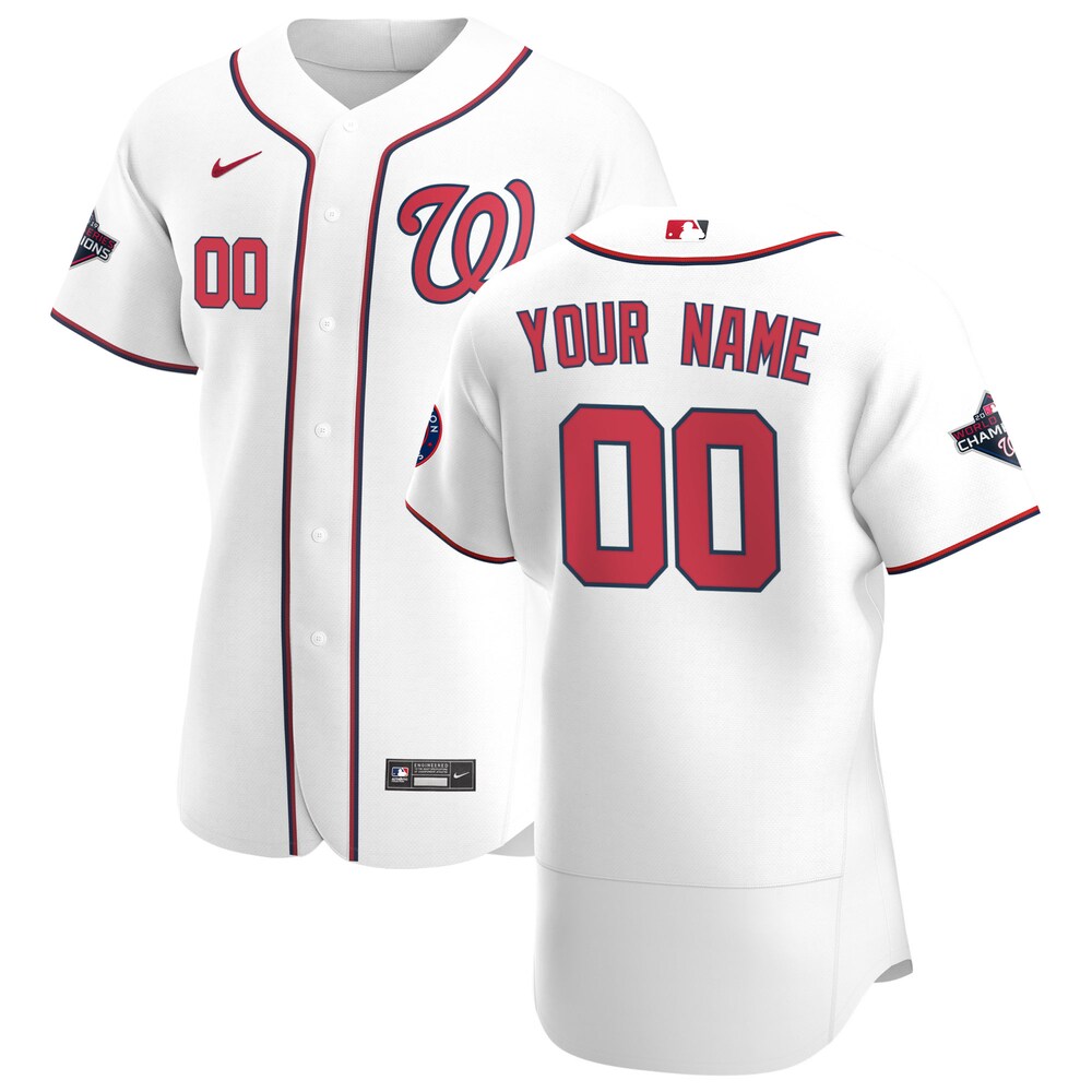 Nationals White Custom Jersey nike personalized - Nike Nationals White