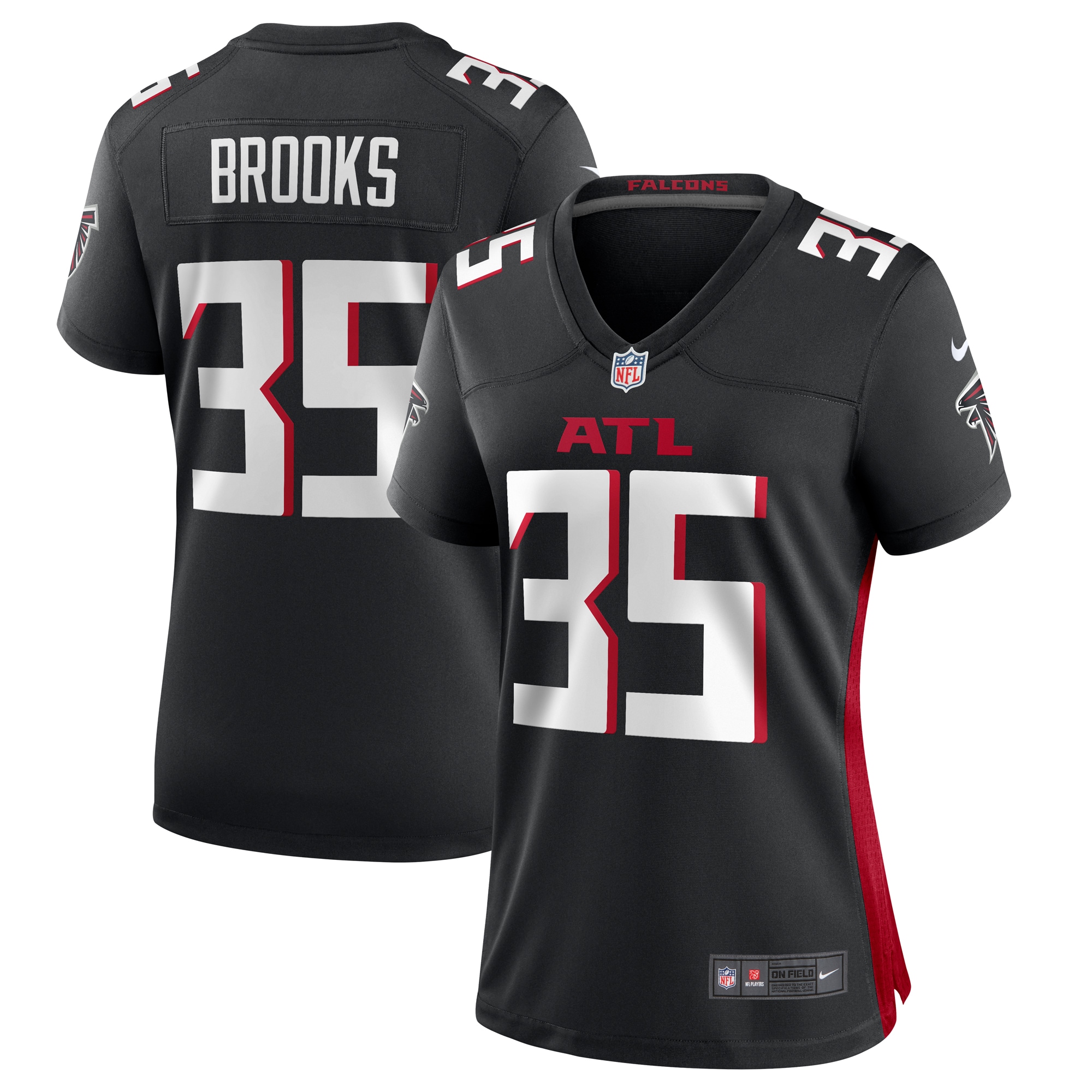 Natrone Brooks Atlanta Falcons Women's Team Game Jersey - Black