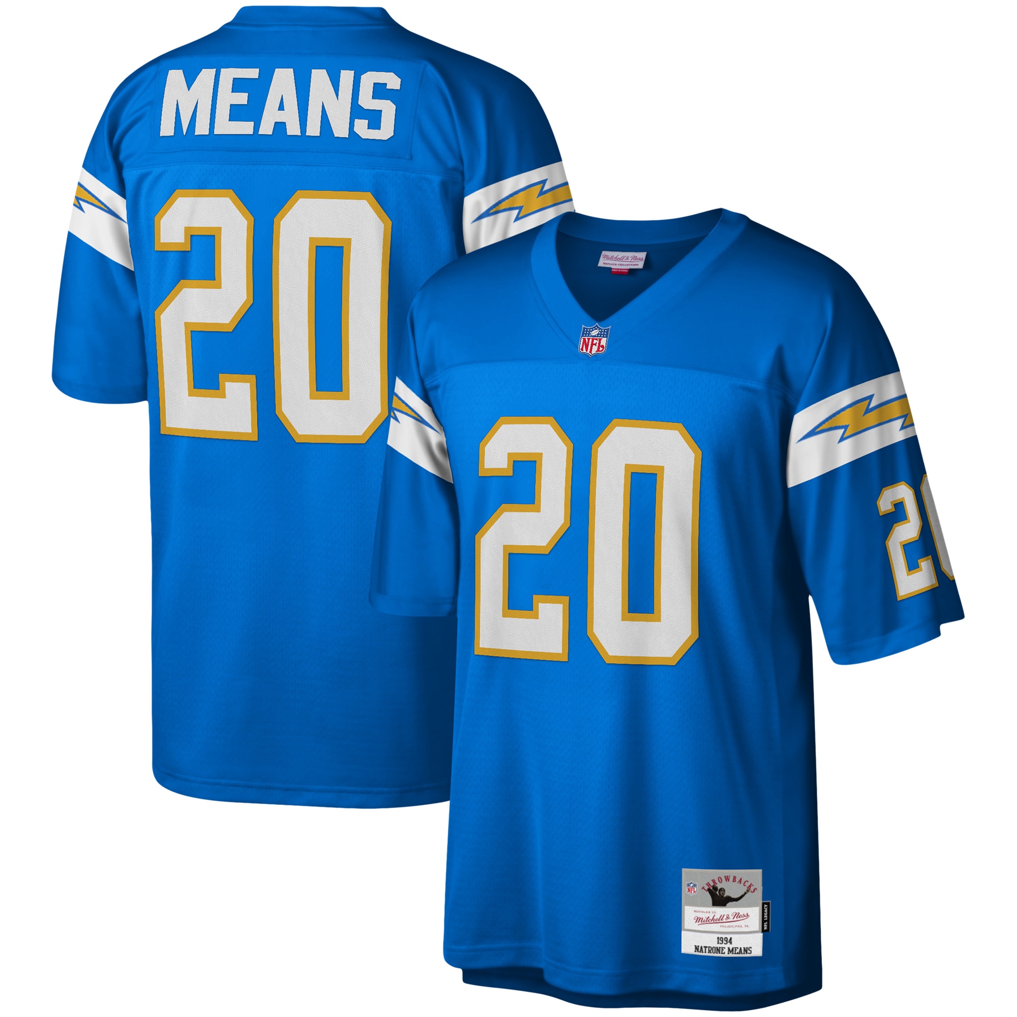 Natrone Means Los Angeles Chargers Legacy Jersey - Powder Blue