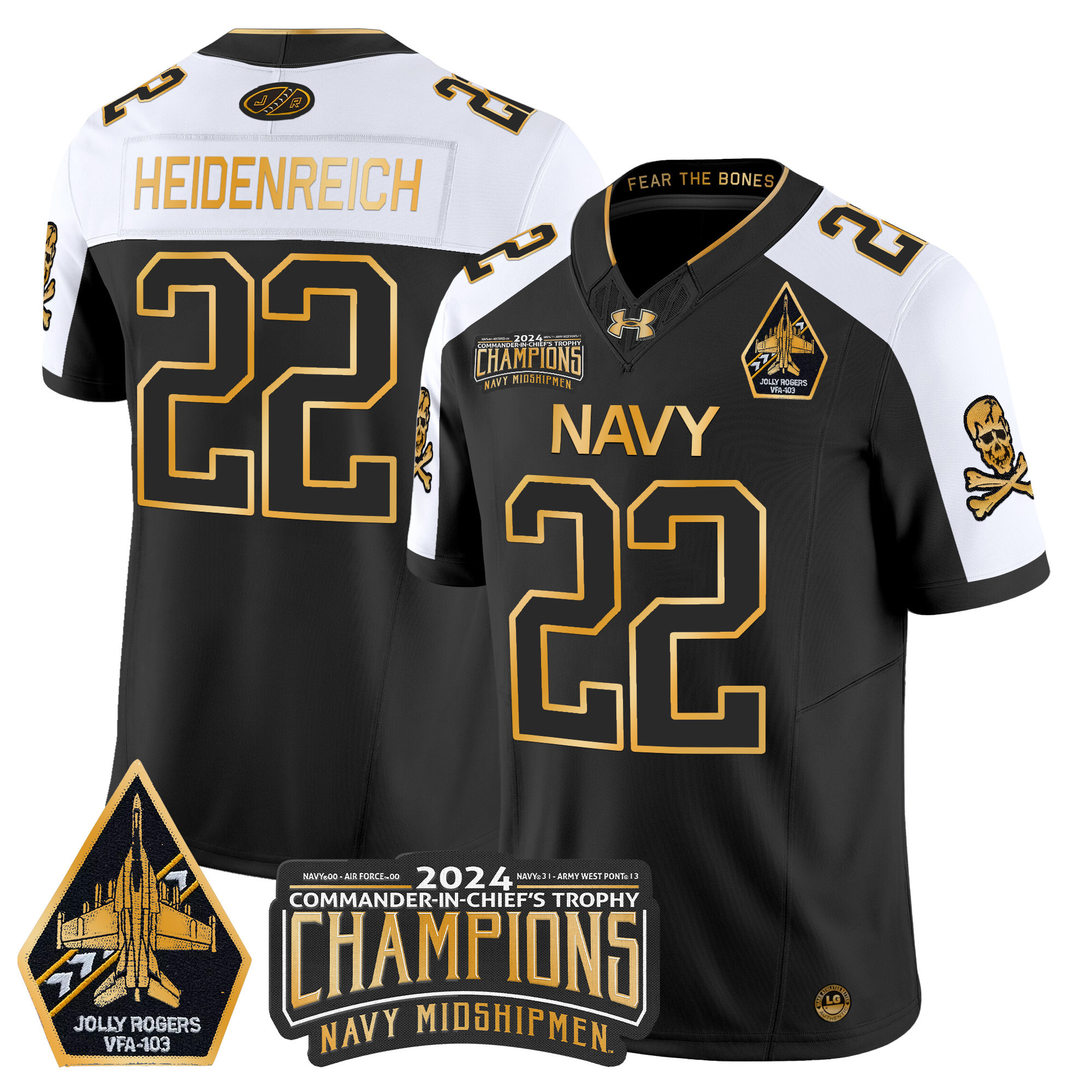 Alternative view of Navy Midshipmen Black Jersey - Under Armour Navy Midshipmen #11