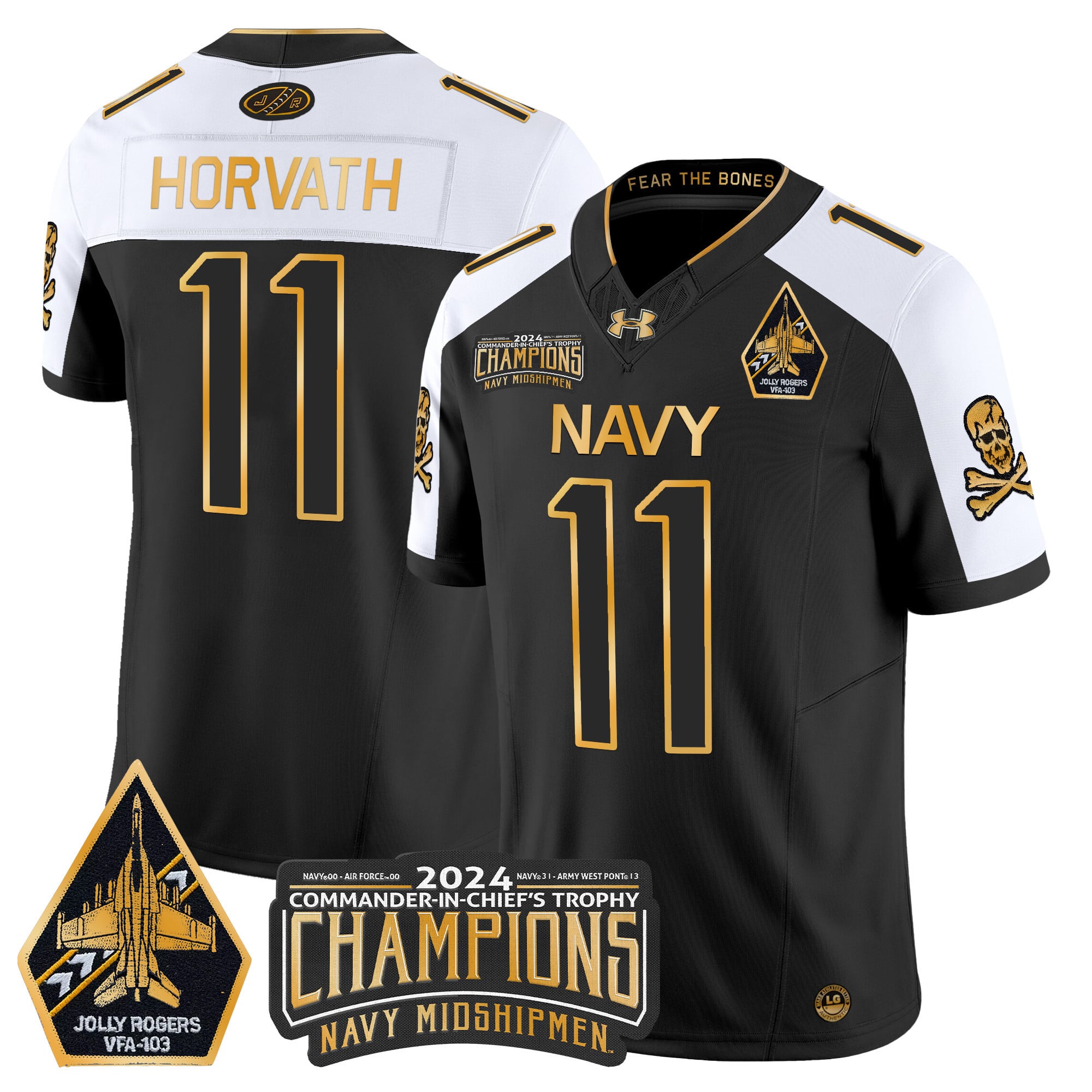 Navy Midshipmen Black Jersey - Under Armour Navy Midshipmen #11