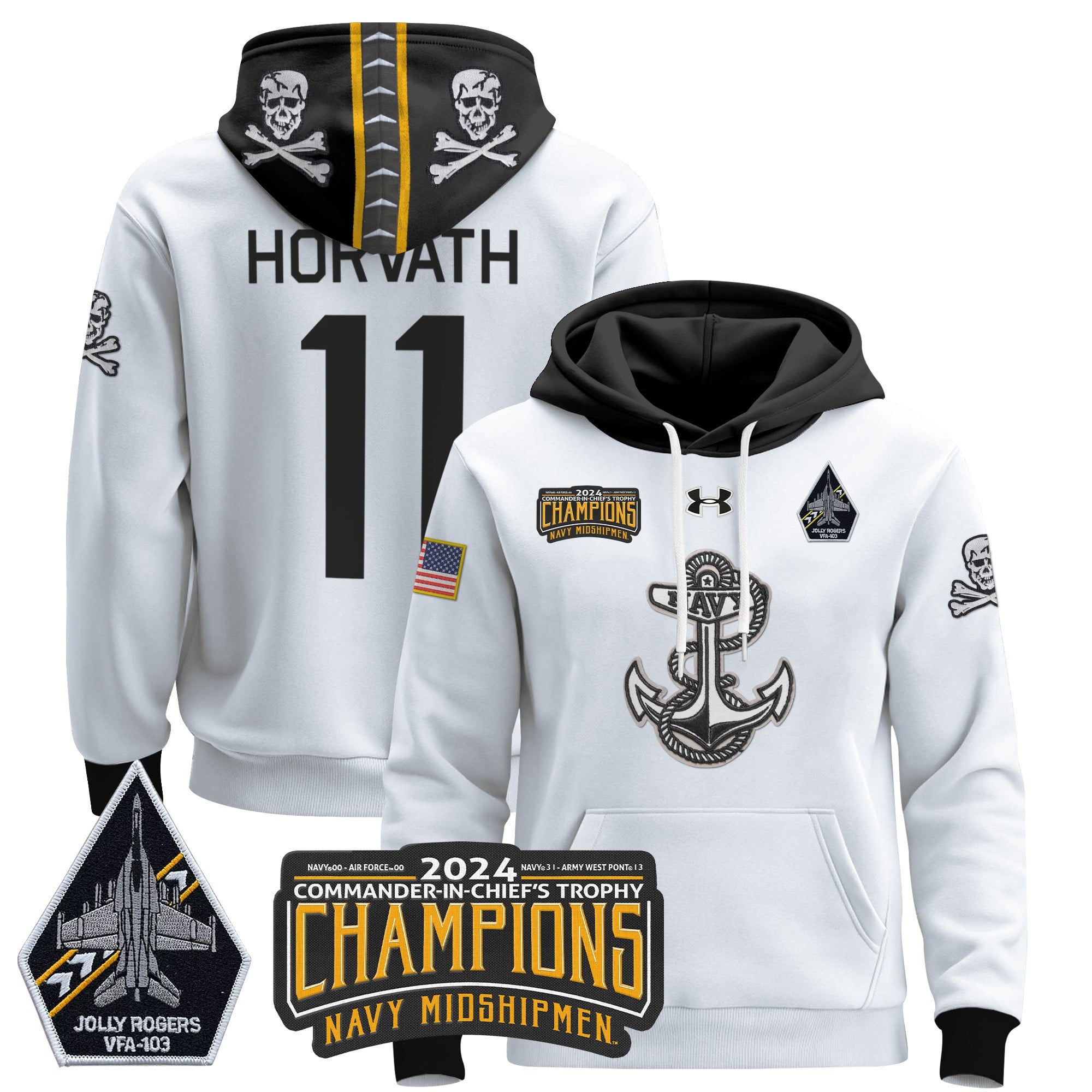 Navy Midshipmen Champions Hoodie - Under Armour Navy Midshipmen ’24