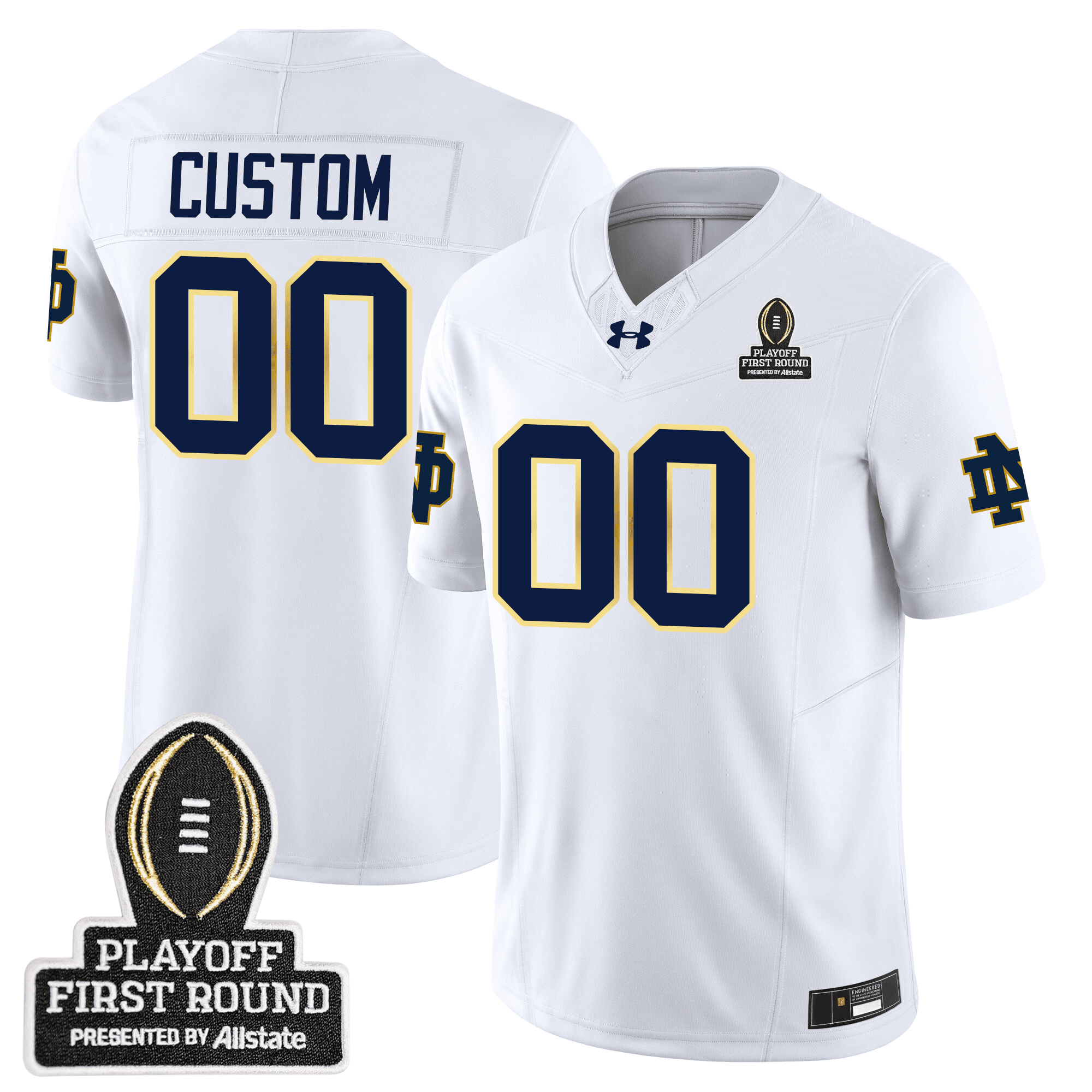 Alternative view of navy Under Armour Notre Dame Jersey - Under Armour Notre Dame Jersey
