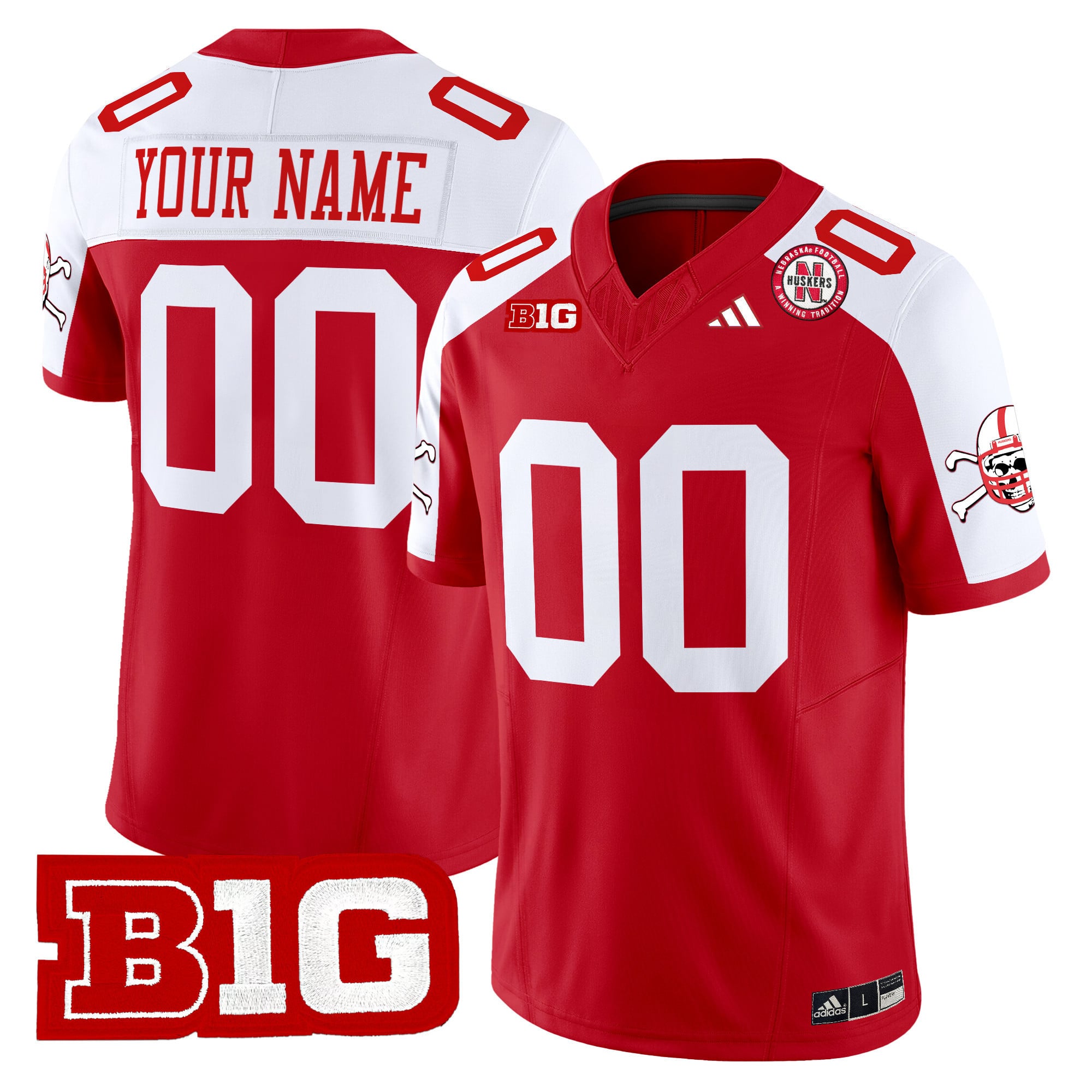 Nebraska Huskers Custom Jersey - Adidas Nebraska Huskers Custom Red