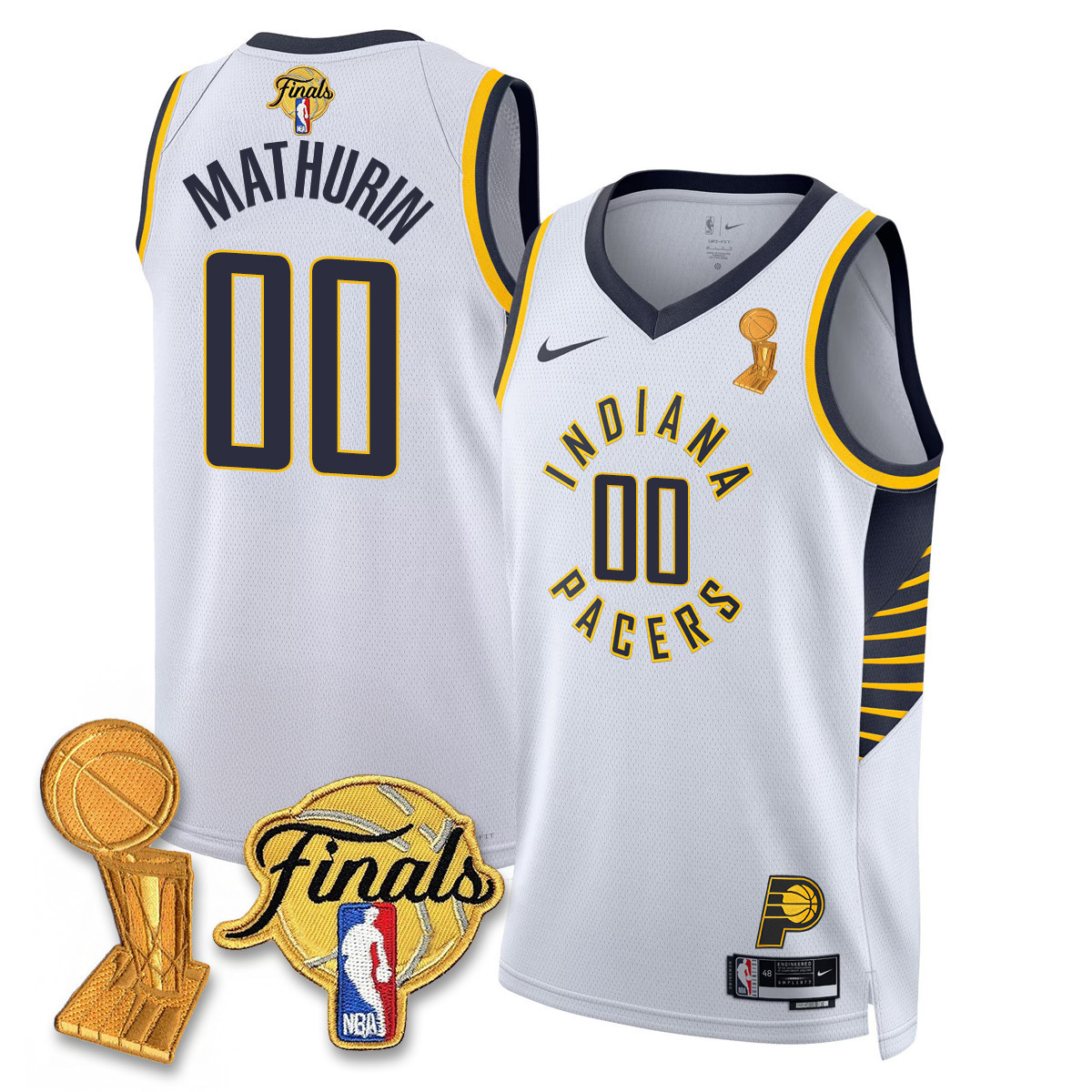 Alternative view of Nembhard Pacers Finals Jersey - Nike White Edition 2