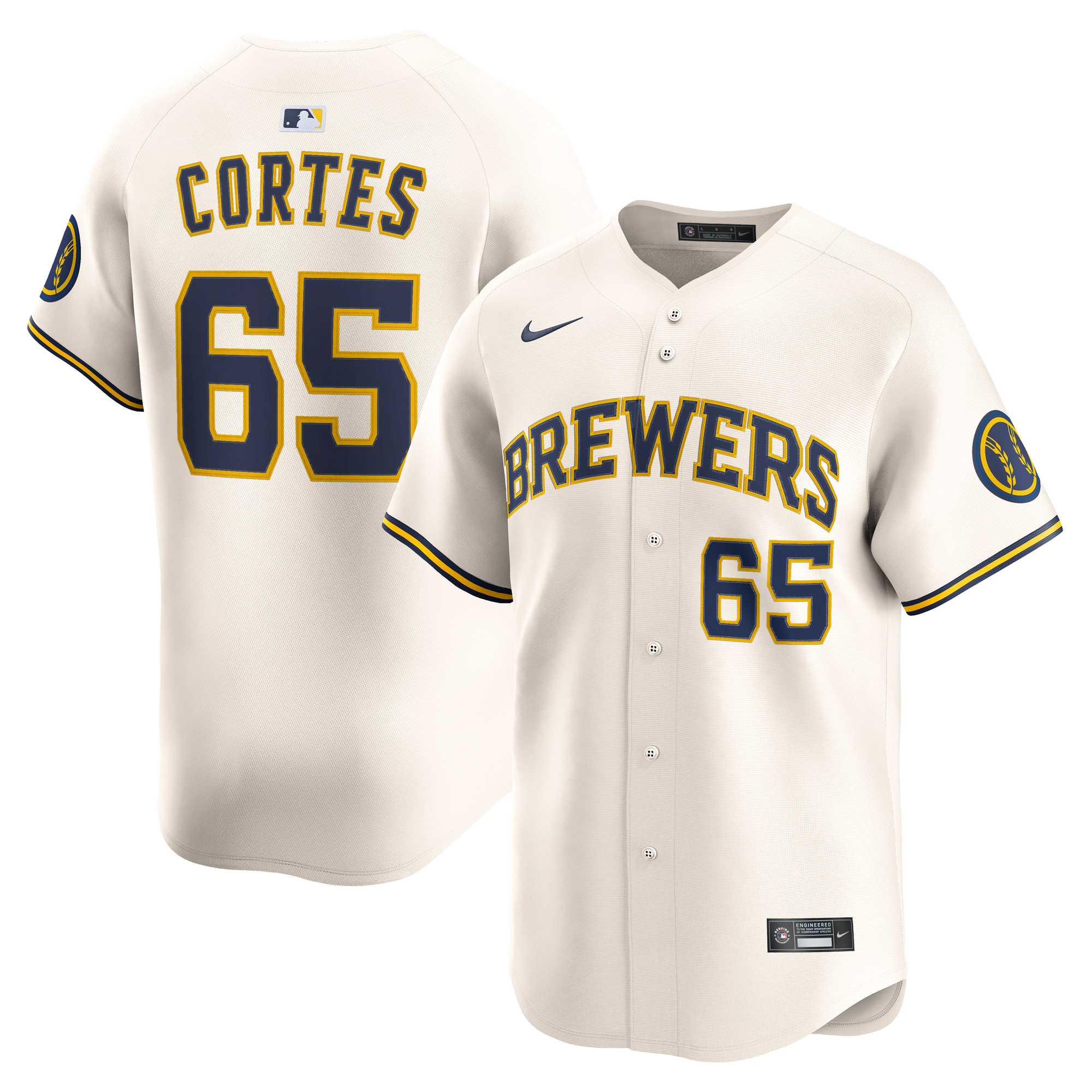 Nestor Cortes Milwaukee Brewers Home Limited Player Jersey - Cream