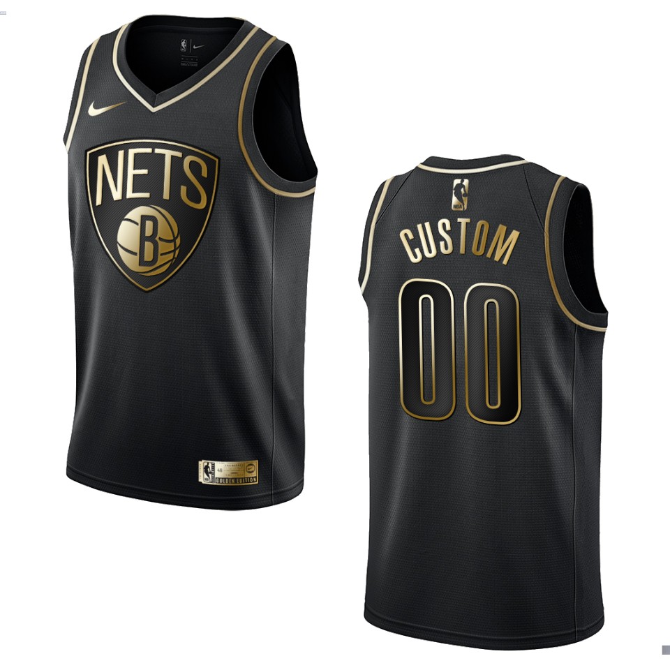 Nets Black Golden Custom Jersey - Nike Nets Black Golden Edition