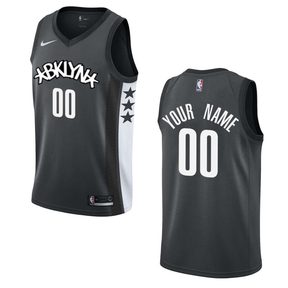 Nets Custom Black Jersey - Nike Nets Custom Jersey - Black Alternate