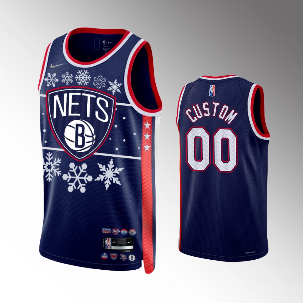 Nets Custom Blue Jersey - Nike - Snowflake Edition