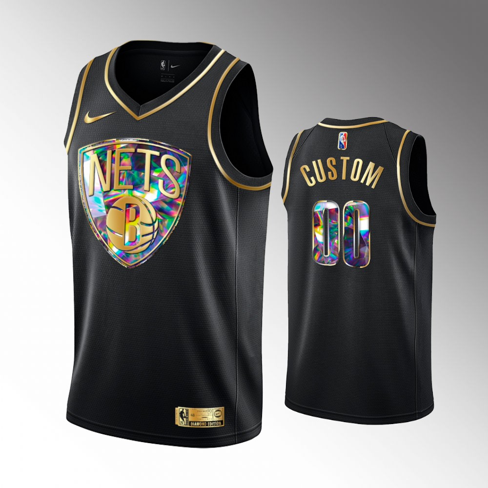 Nets Diamond Black Jersey - Nike Nets Diamond Edition Black Custom
