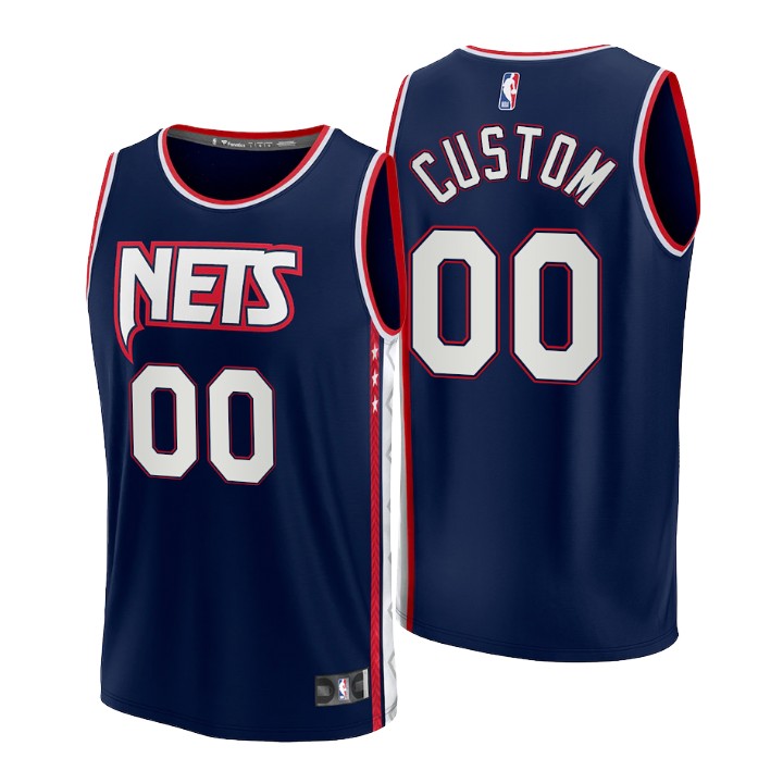Nets Navy Custom Jersey - Fanatics - Brooklyn Basketball