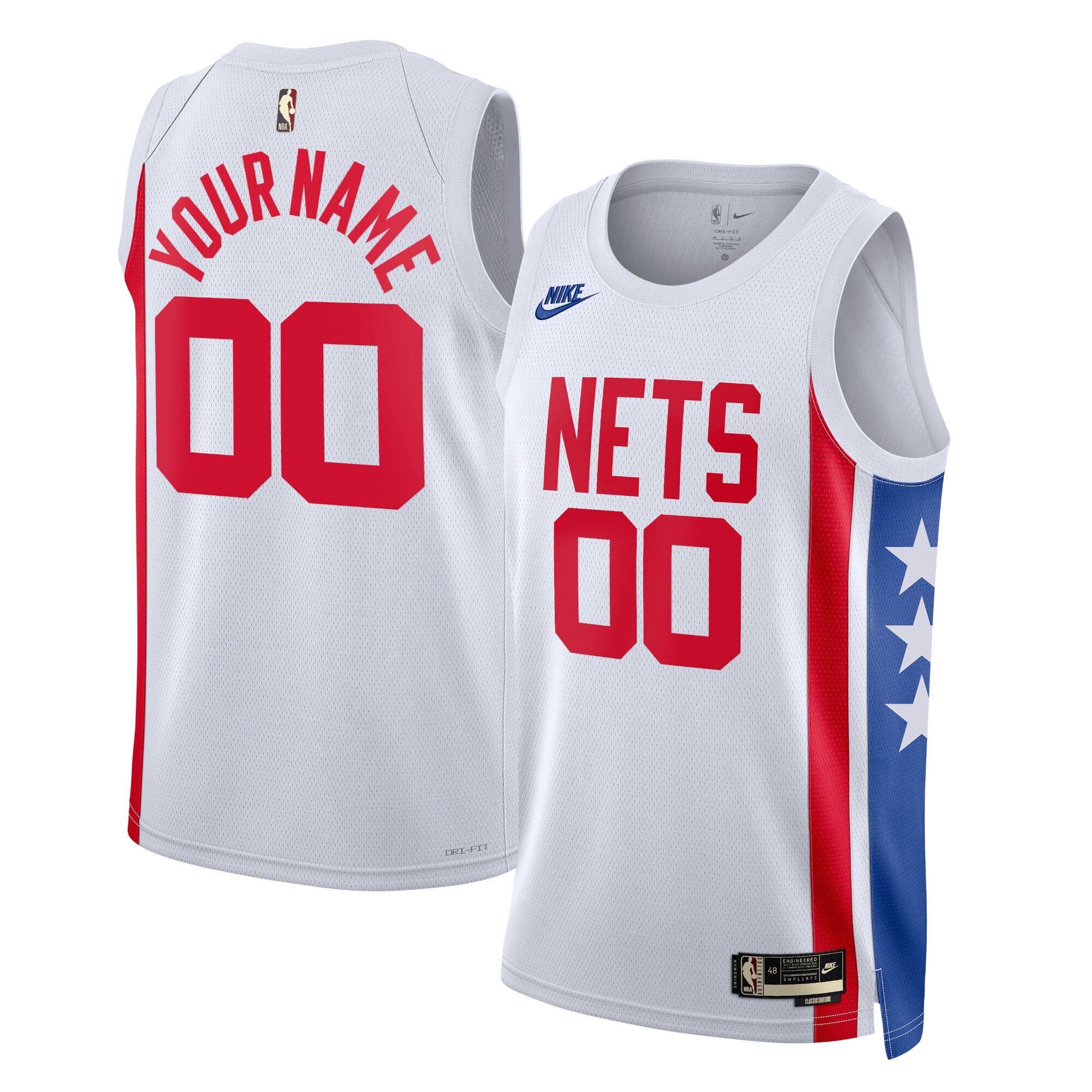 Nets White Custom Jersey - Nike Nets White Jersey - Custom Classic