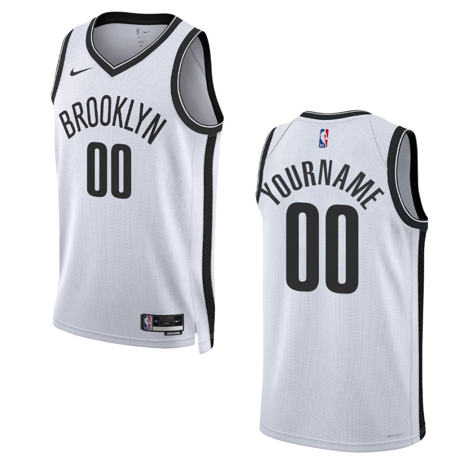 Nets White Replica Jersey - Nike - Custom Name & Number