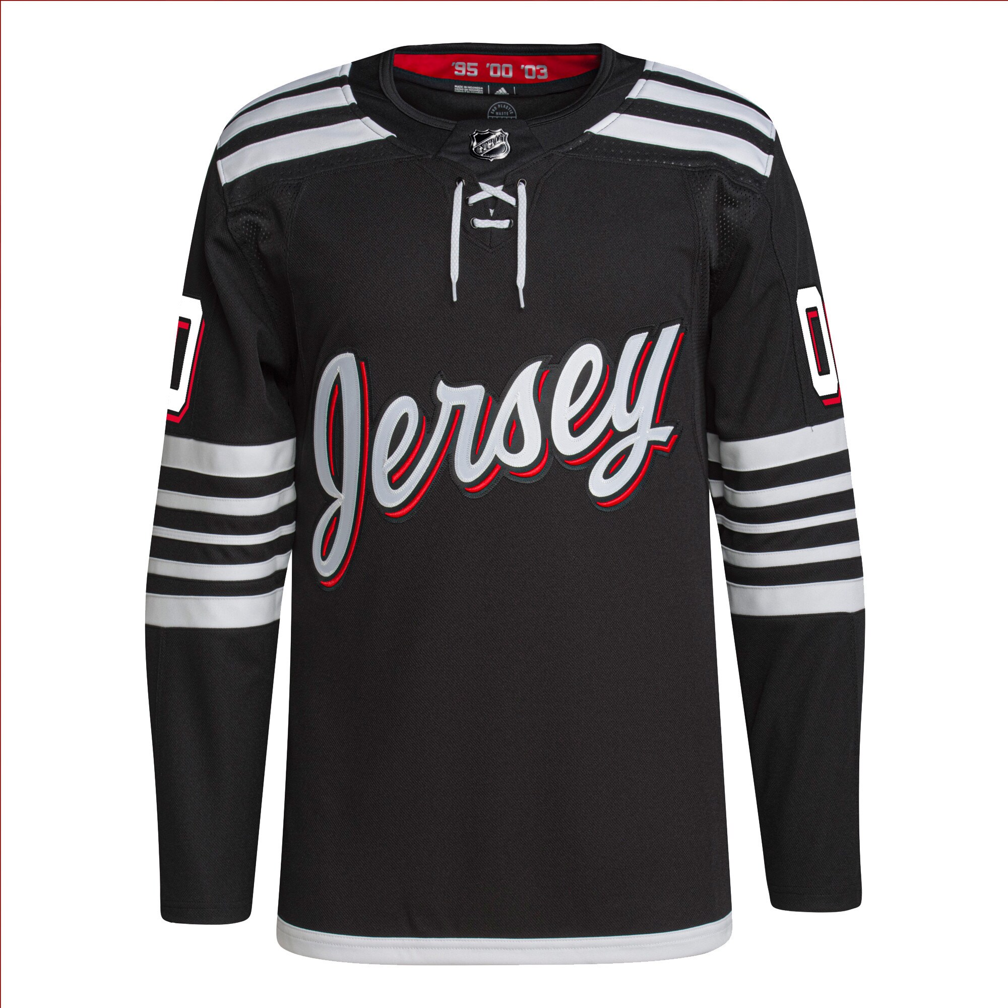 Alternative view of New Jersey Devils Adidas Authentic Black Jersey 2021/22 - Premium Fan Gear