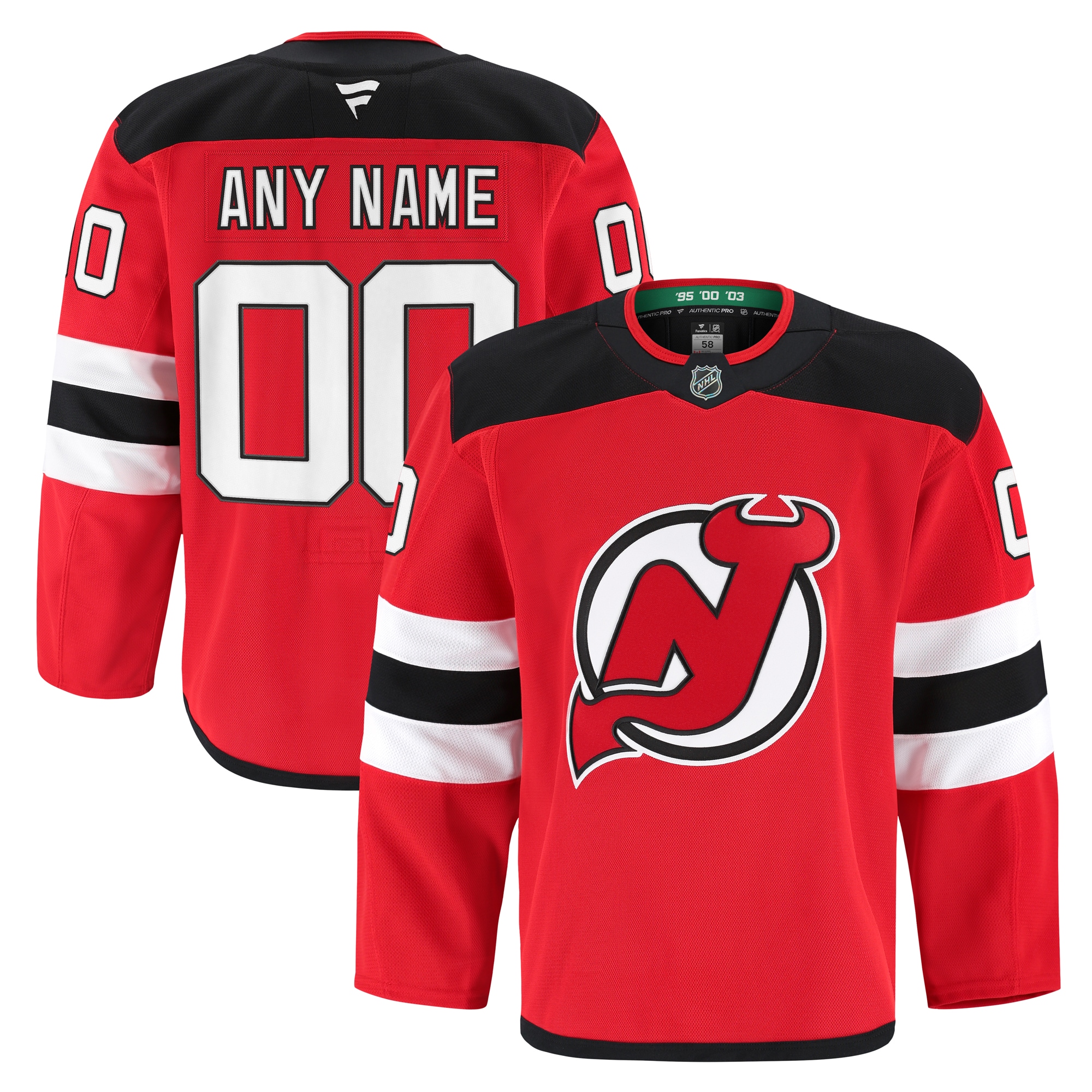 New Jersey Devils Fanatics Home Pro Custom Jersey - Red
