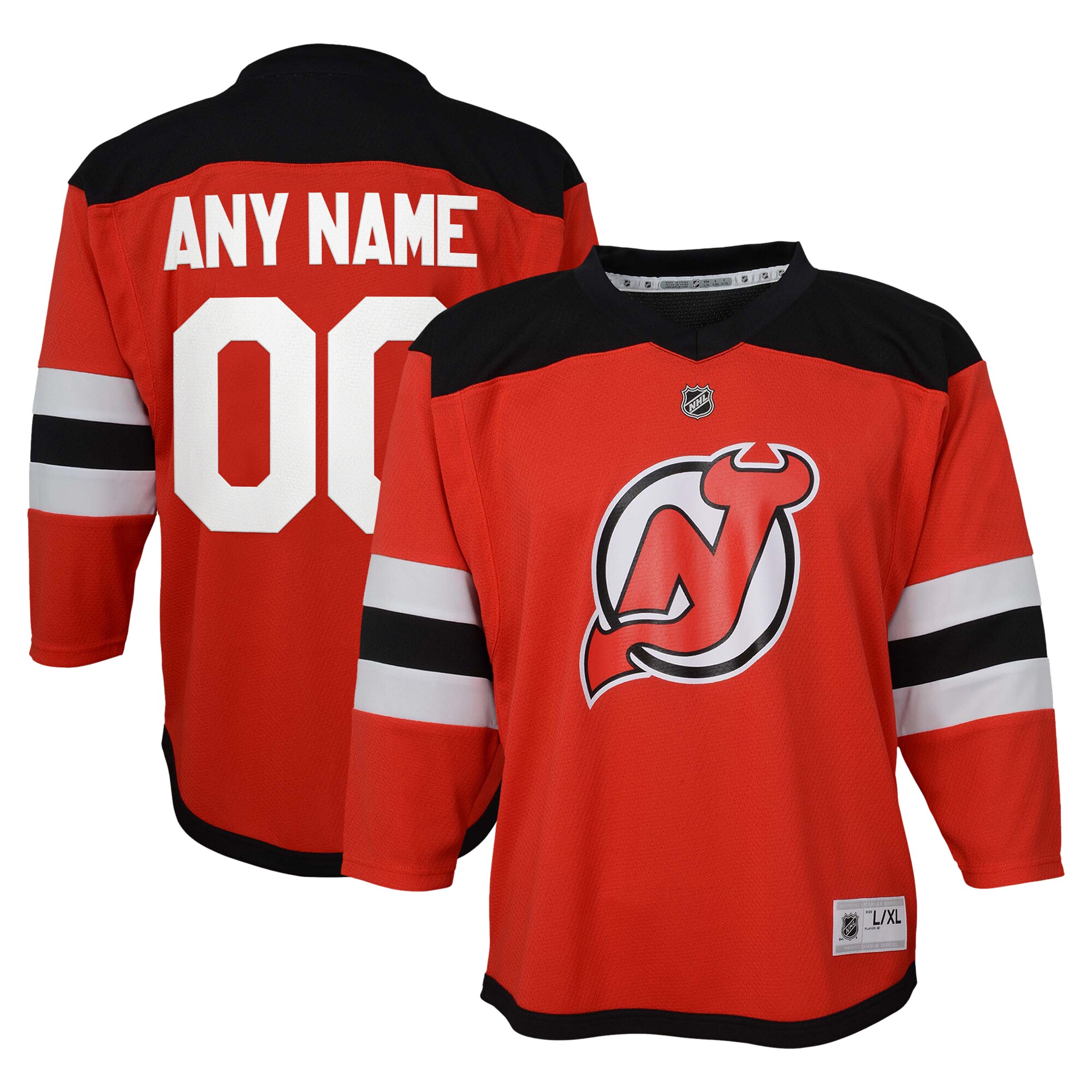 New Jersey Devils Youth Custom Jersey - Red