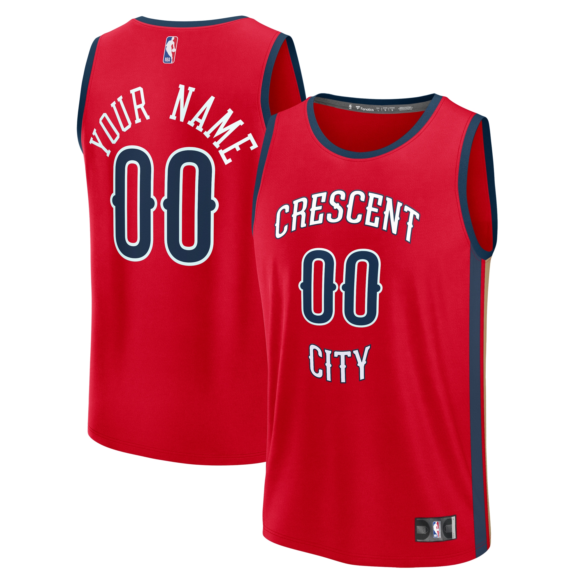 New Orleans Pelicans Fanatics Youth Fast Break Custom Jersey - Red - Statement Edition