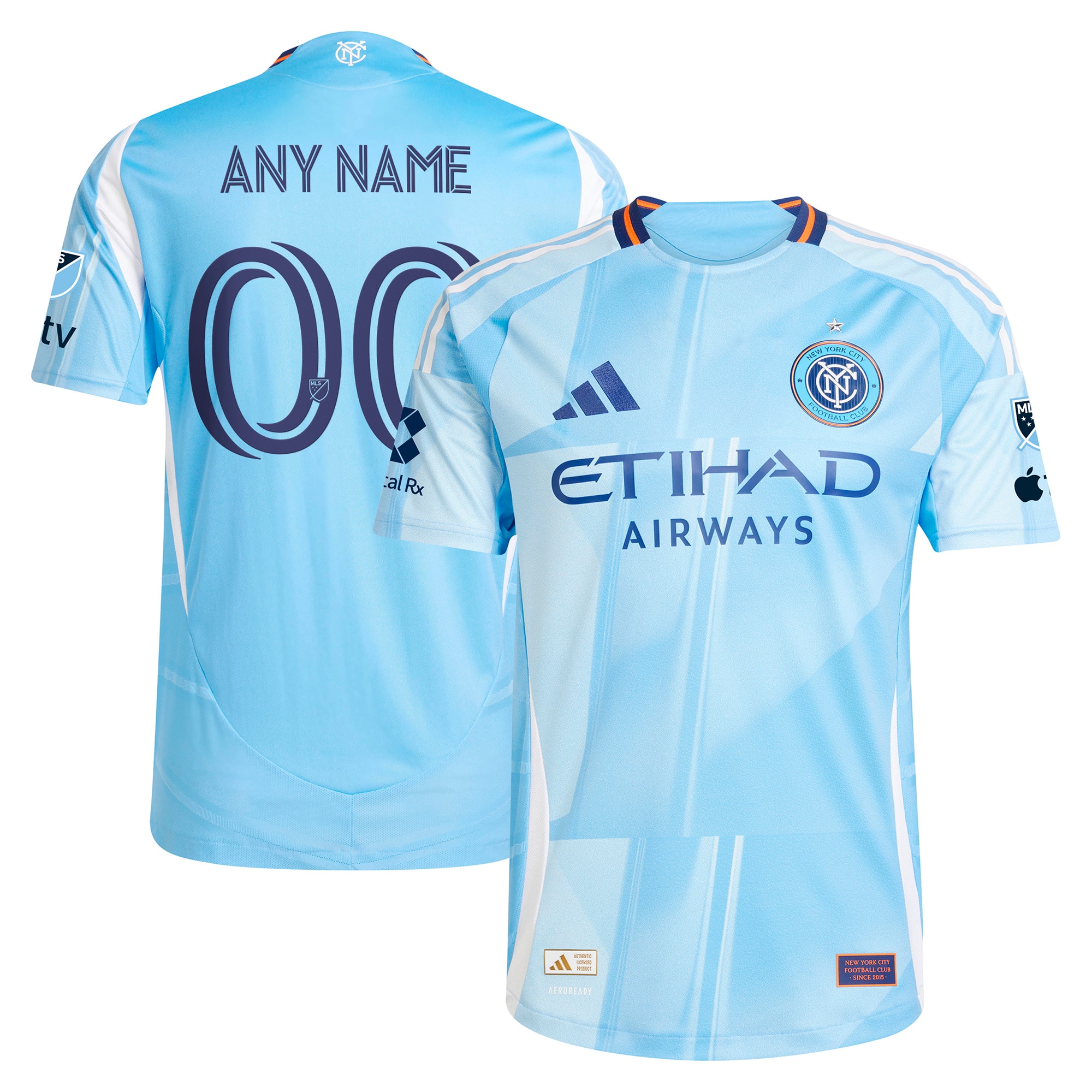 New York City FC 2025 The Excelsior Kit Custom Jersey - Light Blue