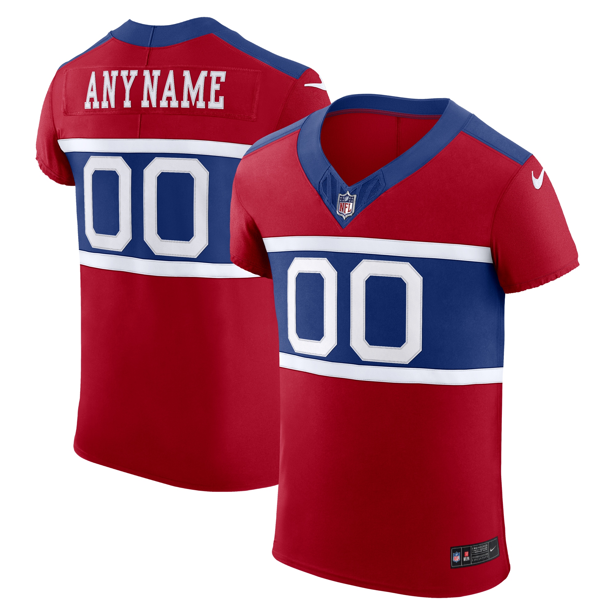 New York Giants Alternate Vapor F.U.S.E. Elite Custom Jersey - Red