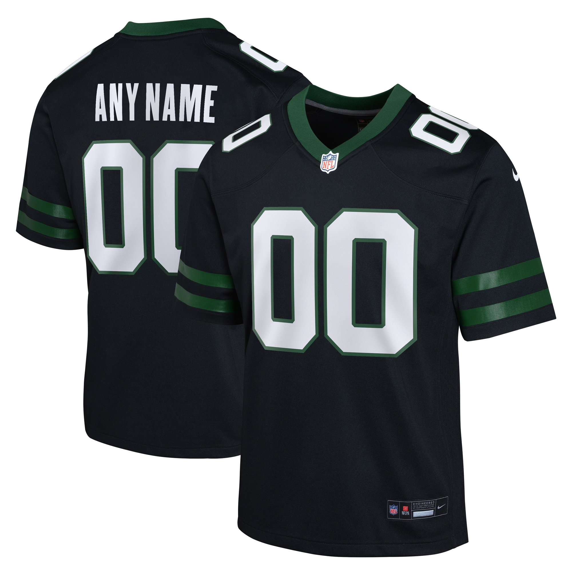 New York Jets Youth Alternate Custom Game Jersey - Black
