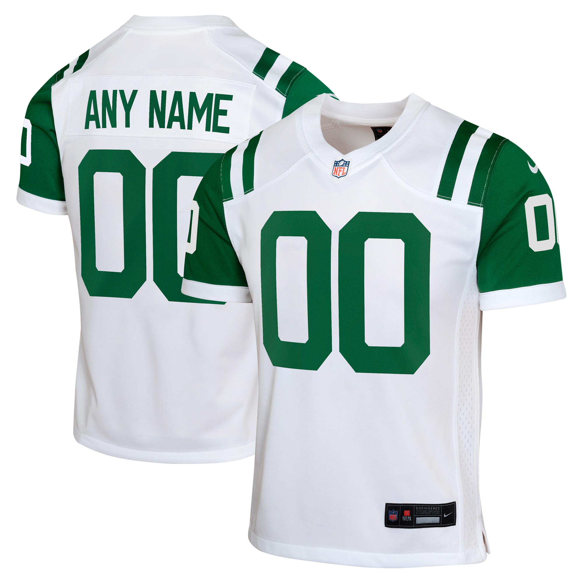 New York Jets Youth Classic Alternate Custom Jersey - White