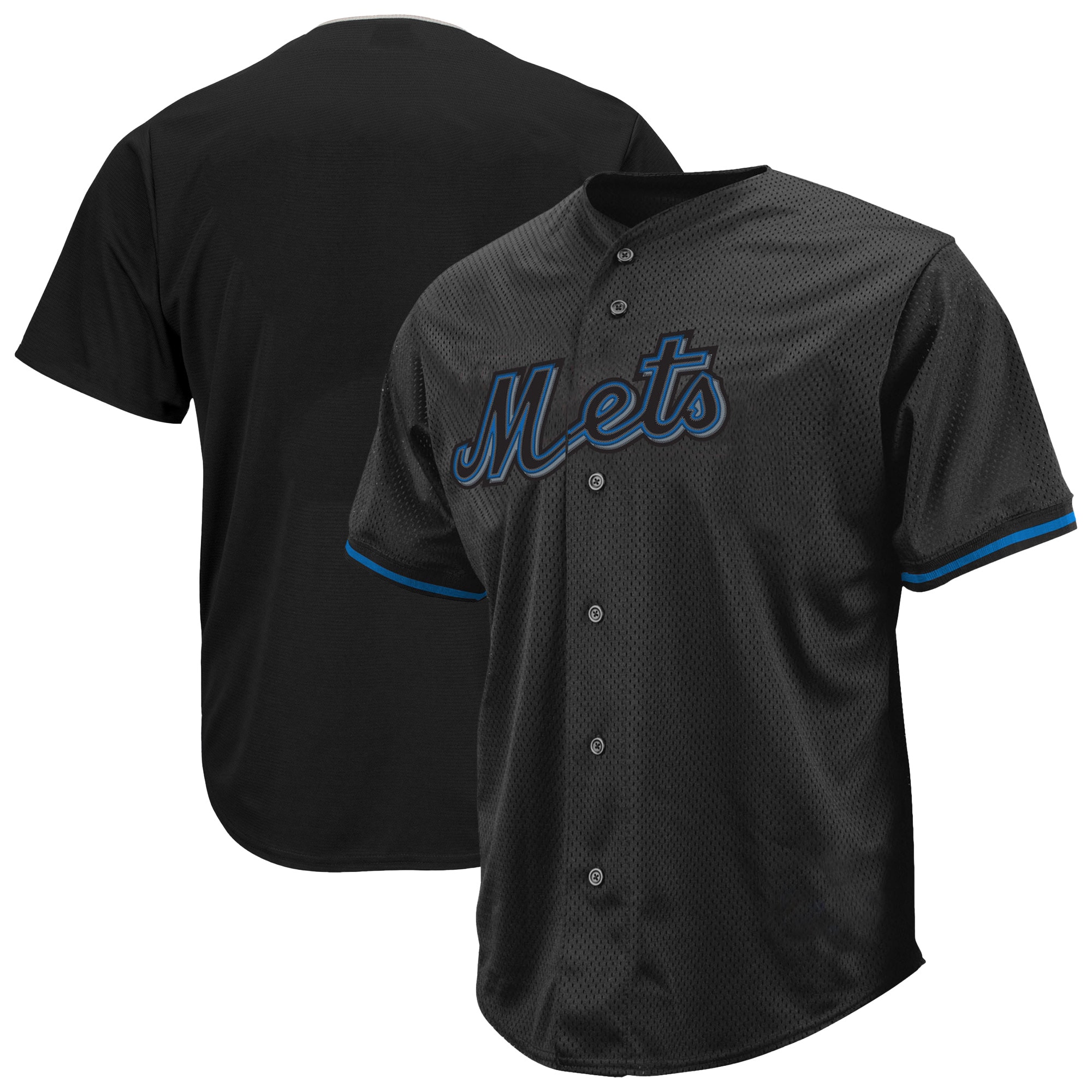 New York Mets Profile Big & Tall Pop Fashion Jersey - Black