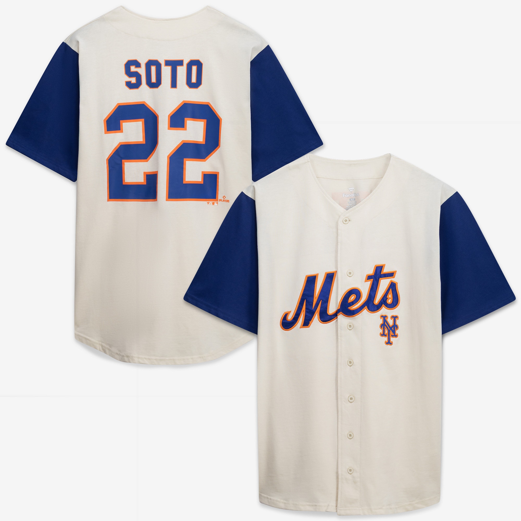 New York Mets Profile Big & Tall Two-Color Fashion Jersey - Cream/Royal
