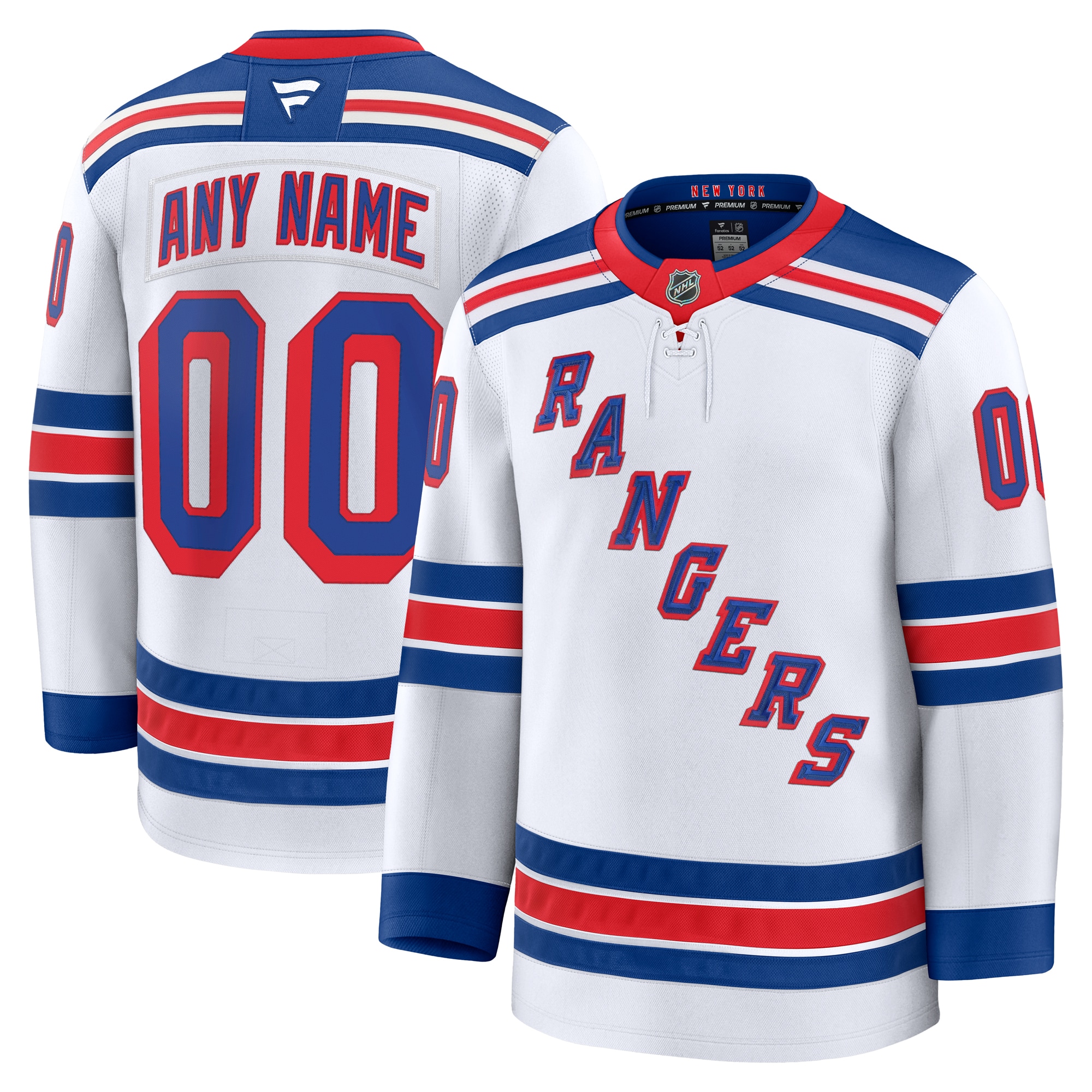 New York Rangers Fanatics Away Premium Custom Jersey