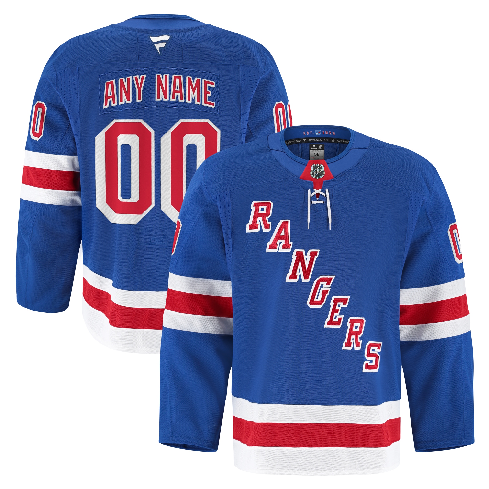 New York Rangers Fanatics Home Pro Custom Jersey