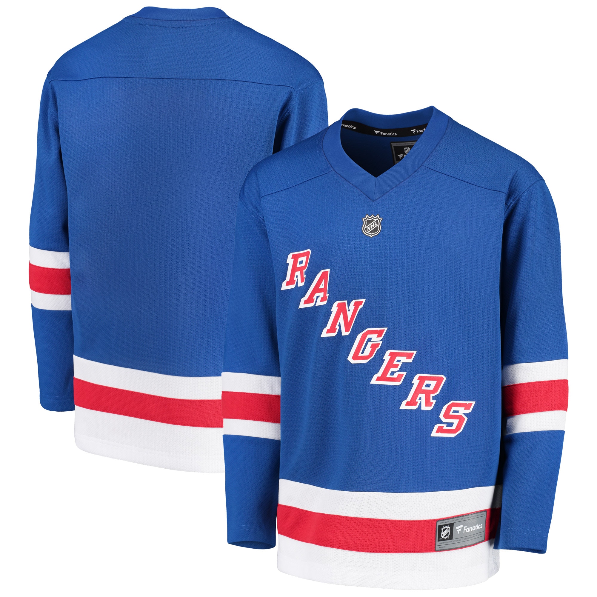 New York Rangers Fanatics Youth Home Blank Jersey - Royal